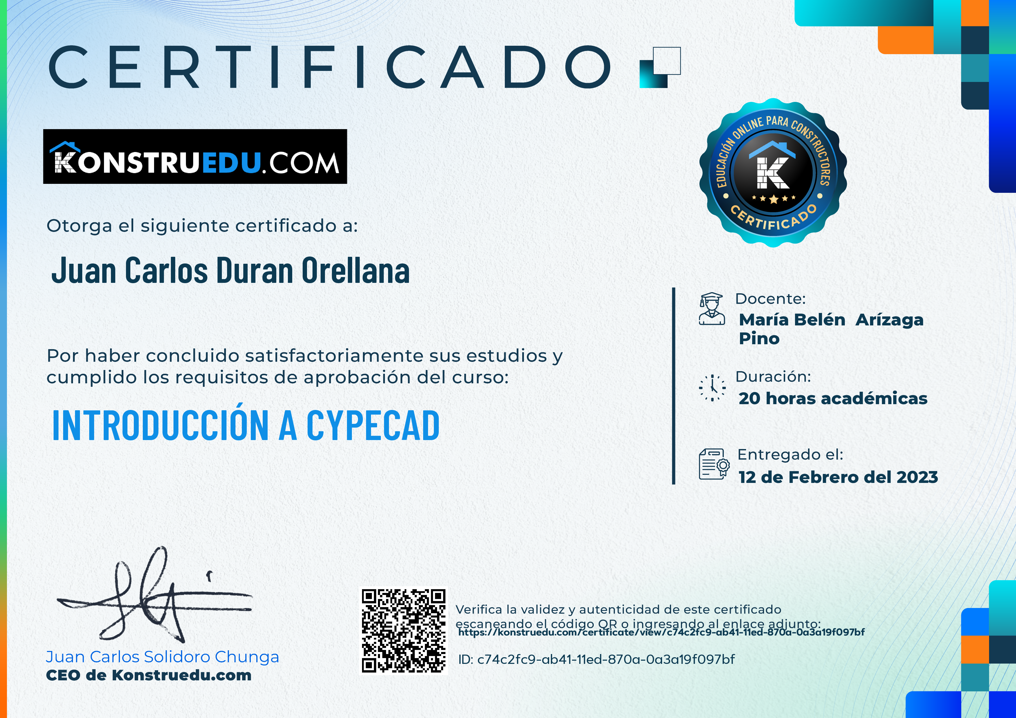 Credencial de Introducción a Cypecad