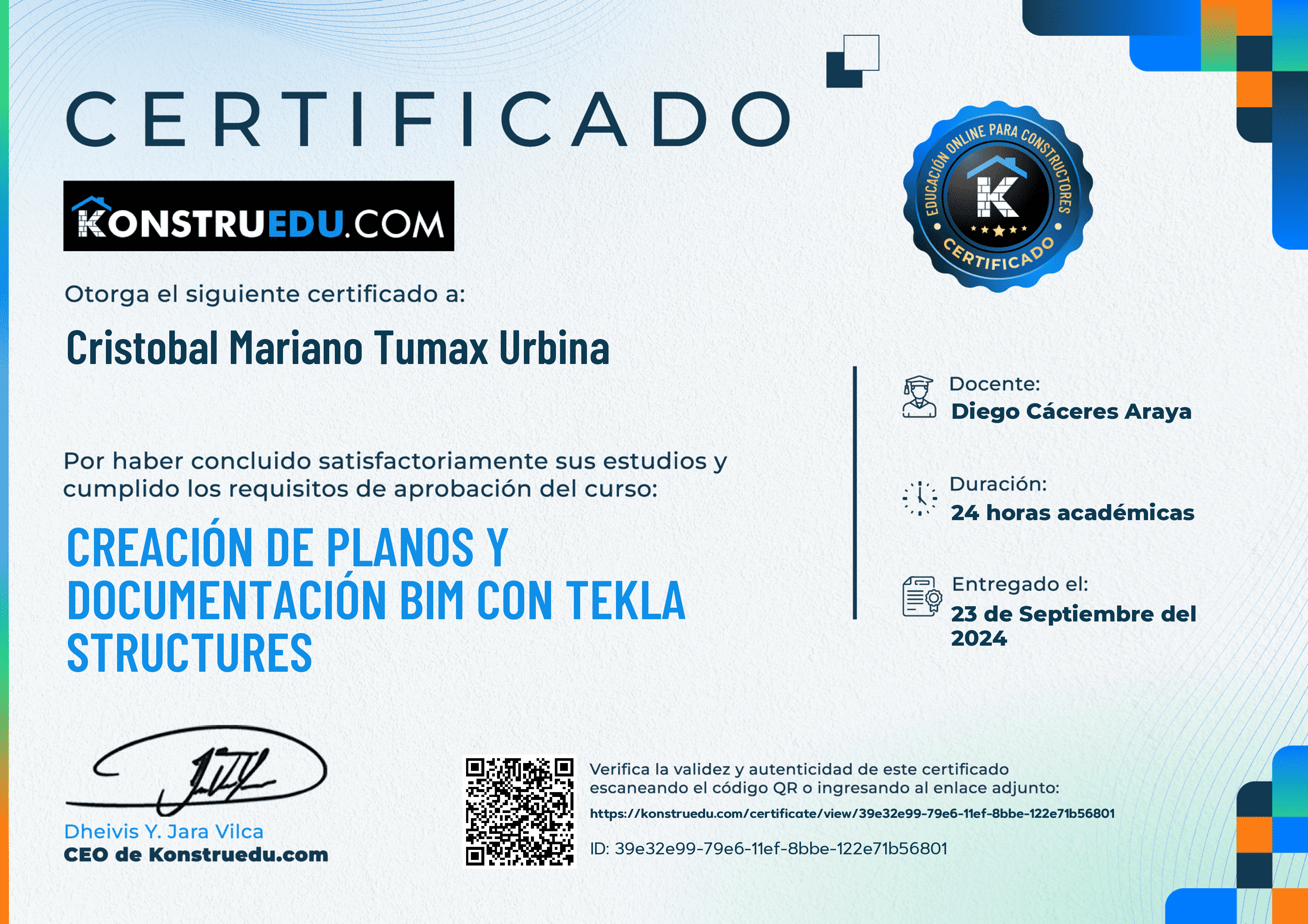Credencial de Creación de planos y documentación BIM con Tekla Structures