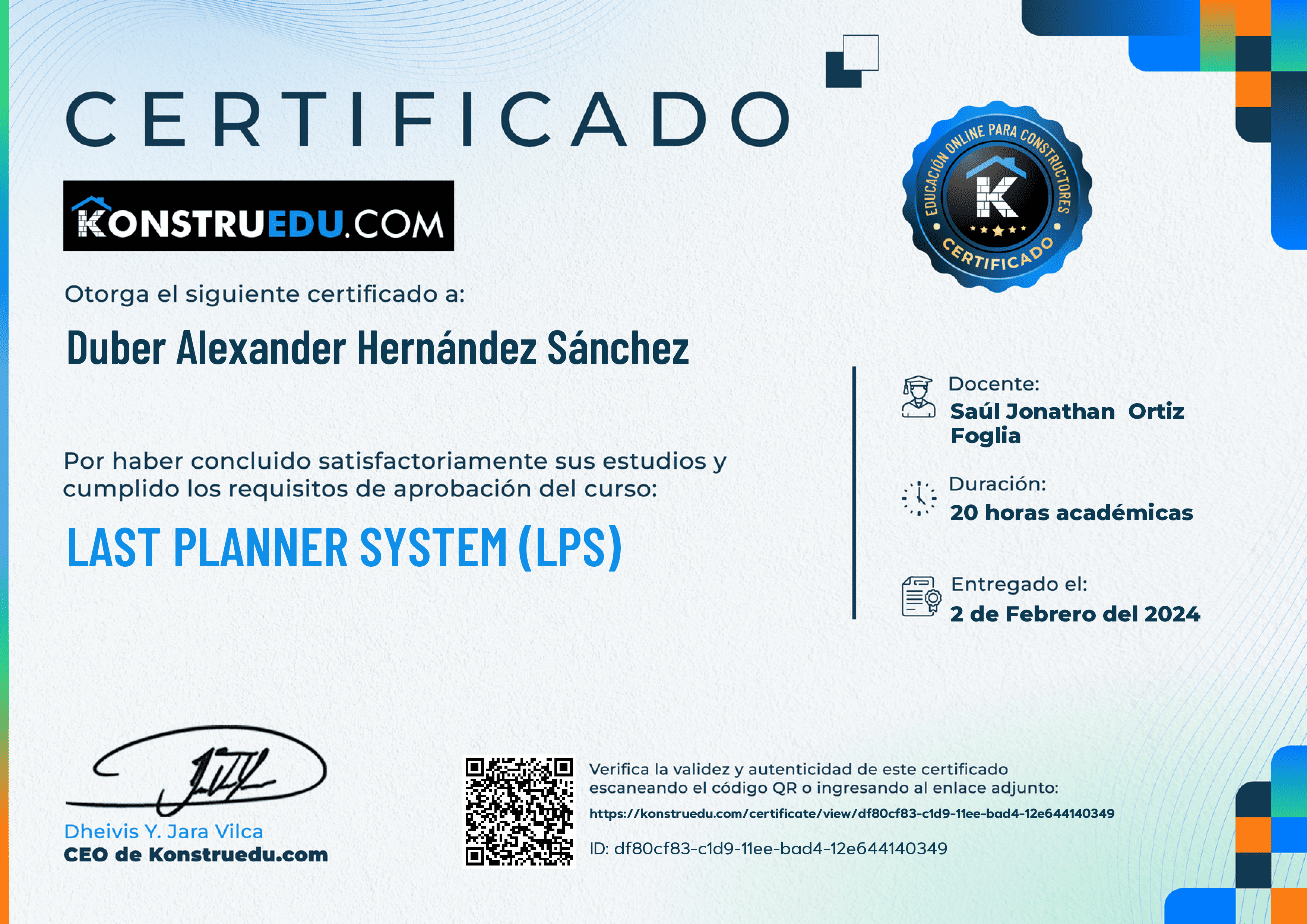 Credencial de Last Planner System (LPS)