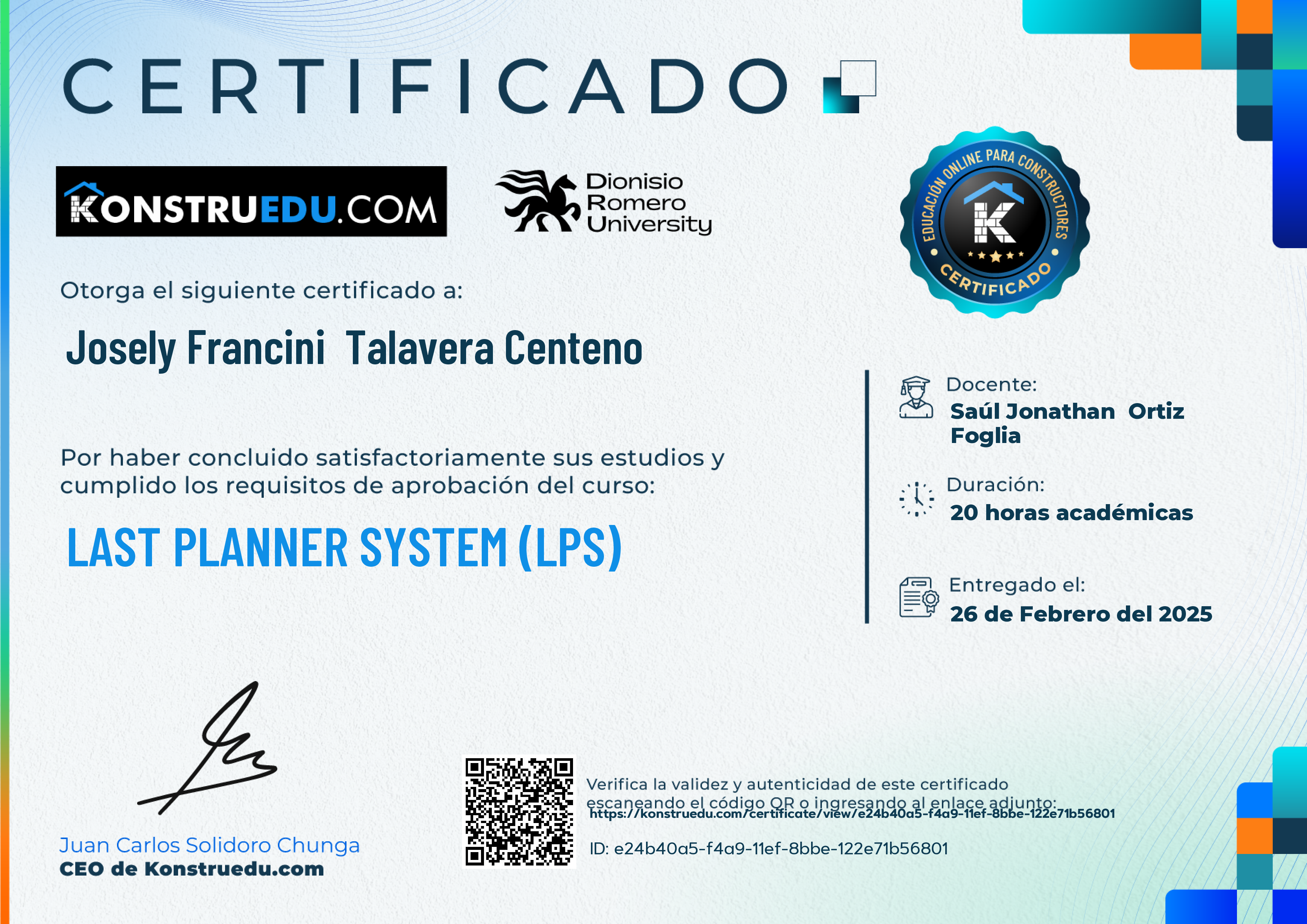 Credencial de Last Planner System (LPS)