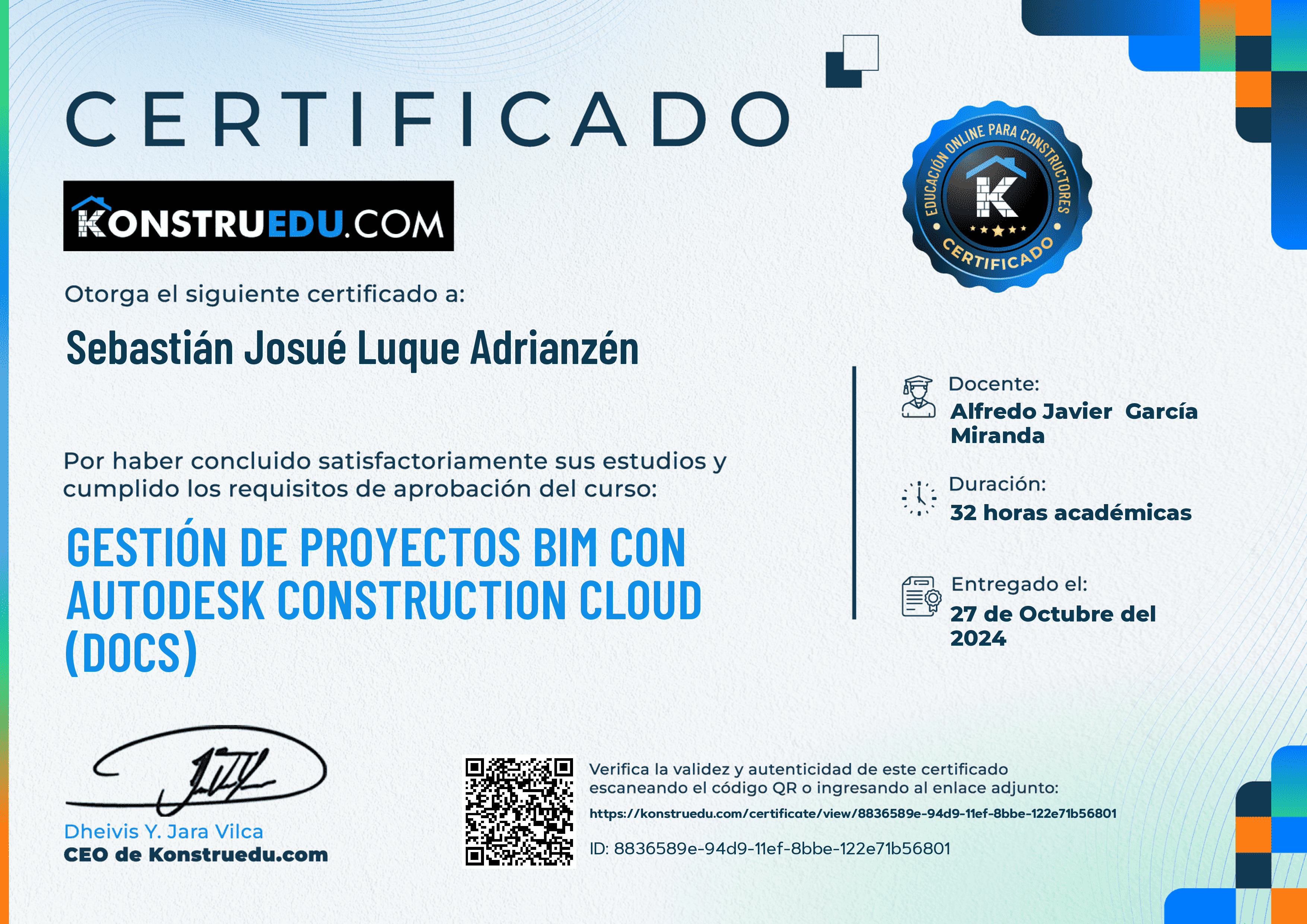 Credencial de Gestión de Proyectos BIM con Autodesk Construction Cloud (Docs)