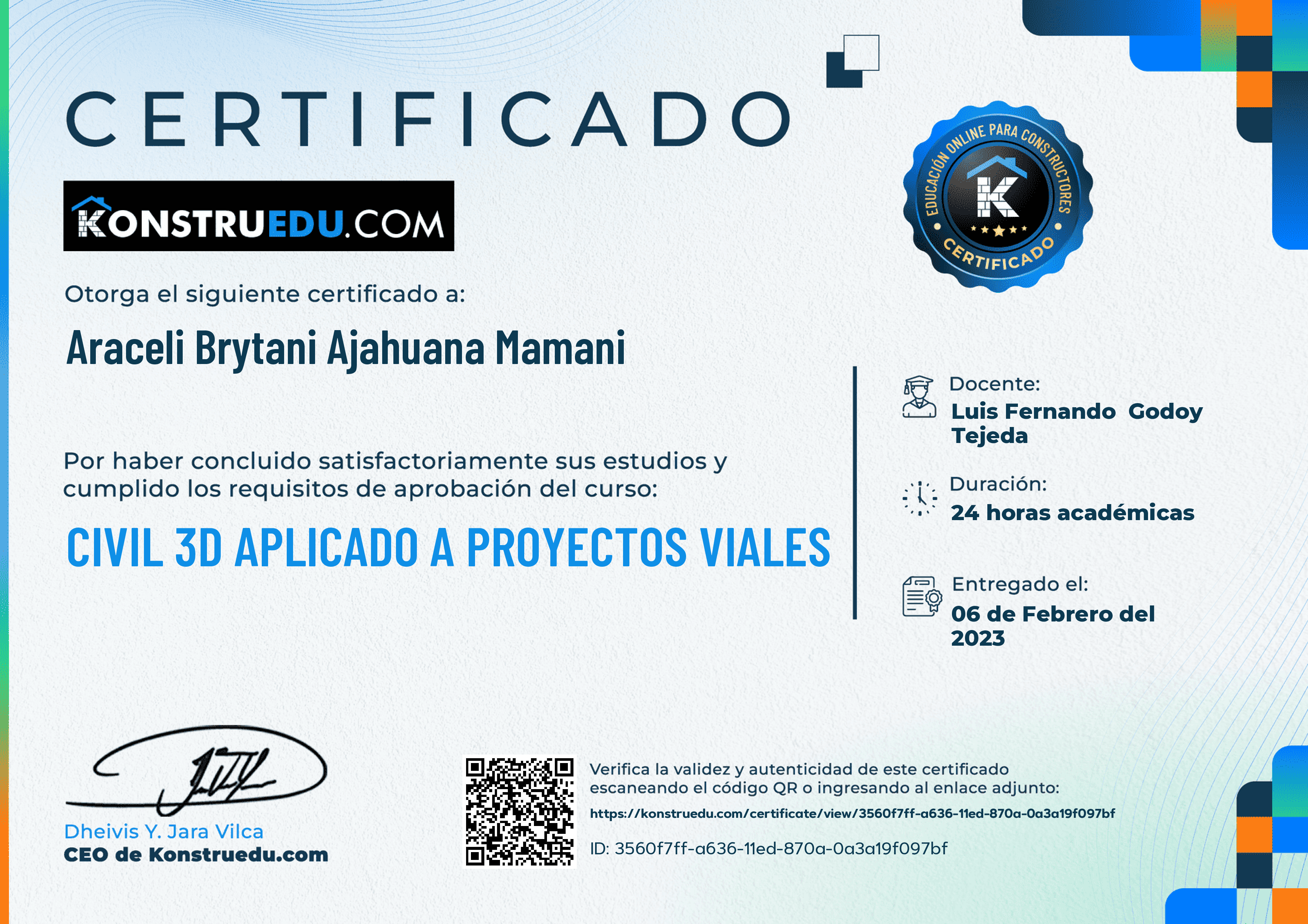 Credencial de Civil 3D aplicado a proyectos viales