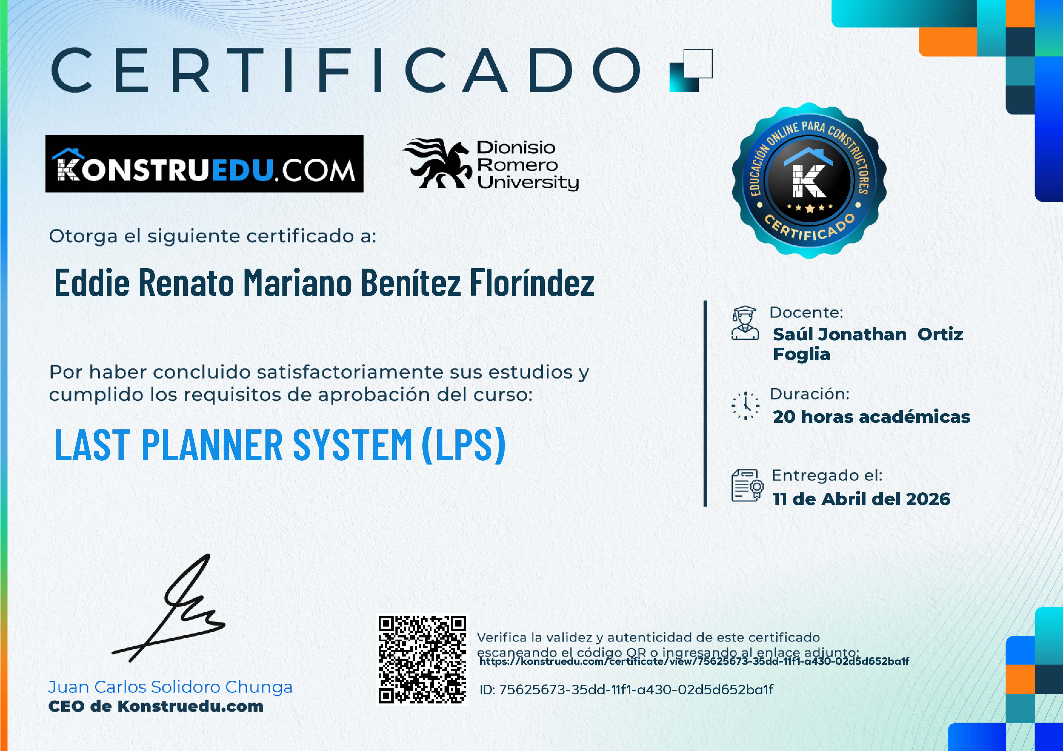 Credencial de Last Planner System (LPS)