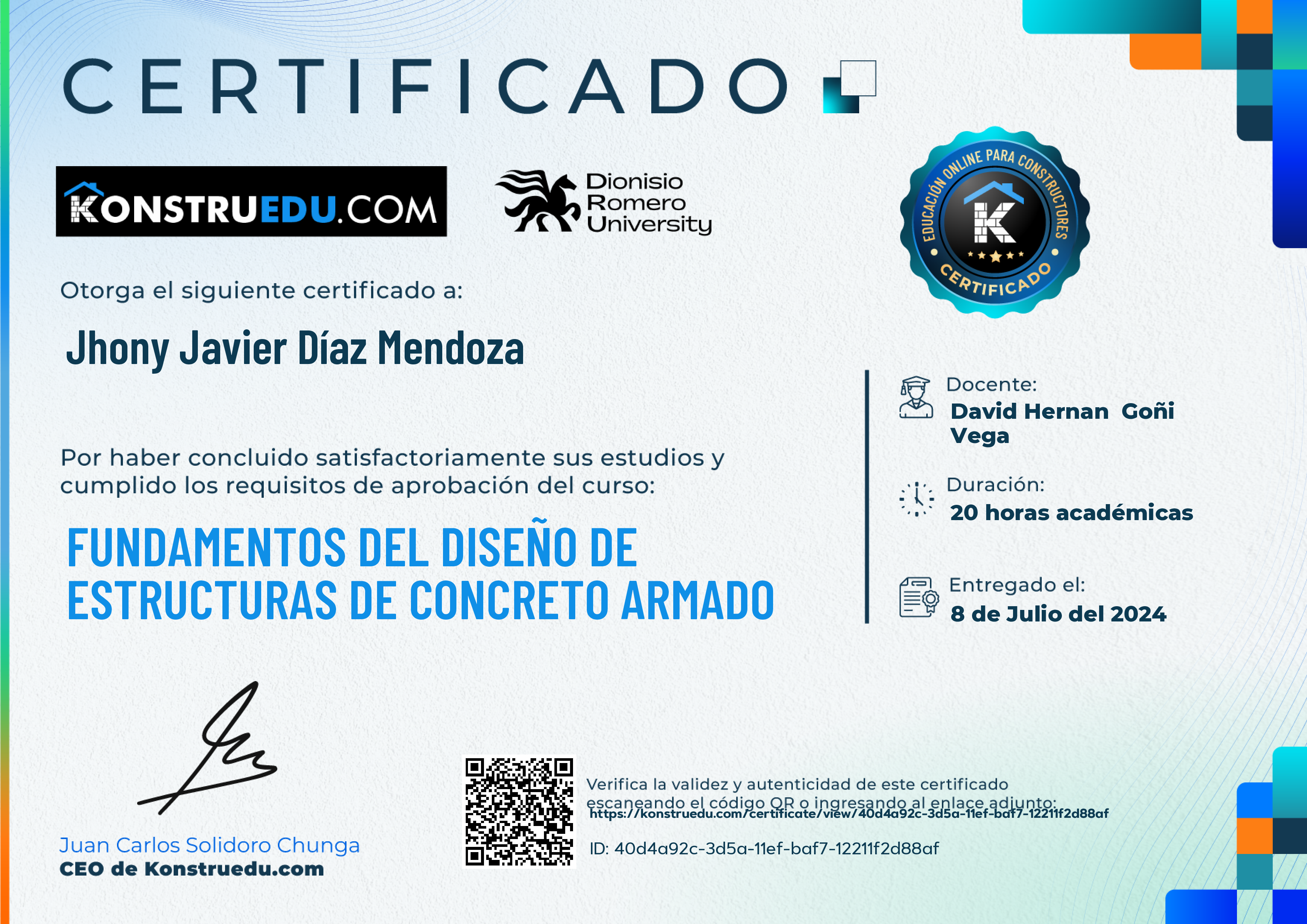 Credencial de Fundamentos del diseño de estructuras de concreto armado