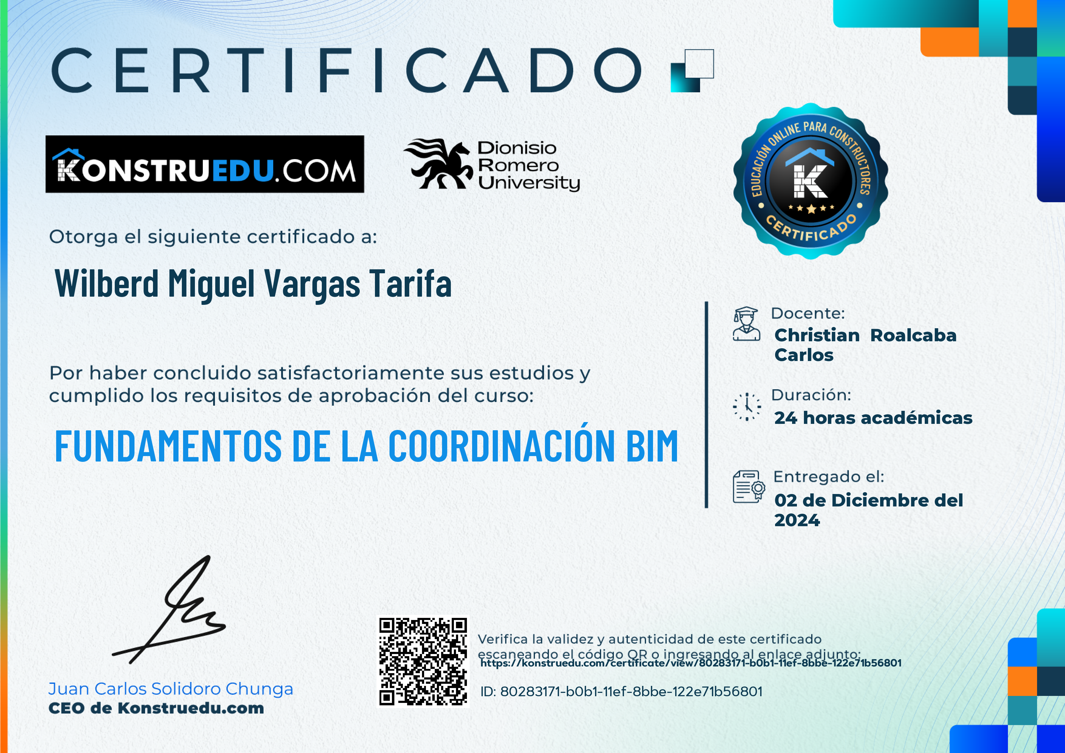 Credencial de Fundamentos de la coordinación BIM