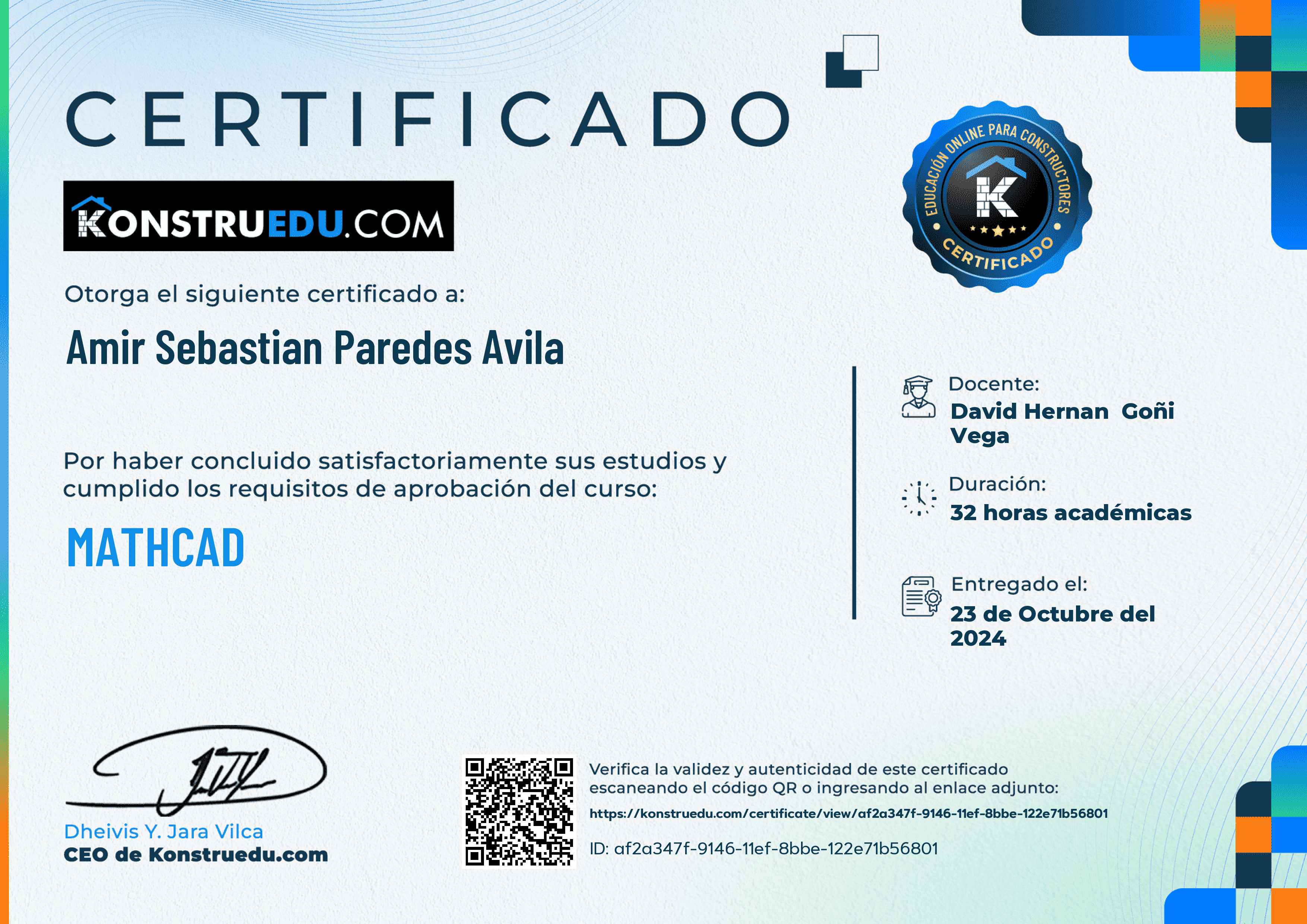 Credencial de Mathcad