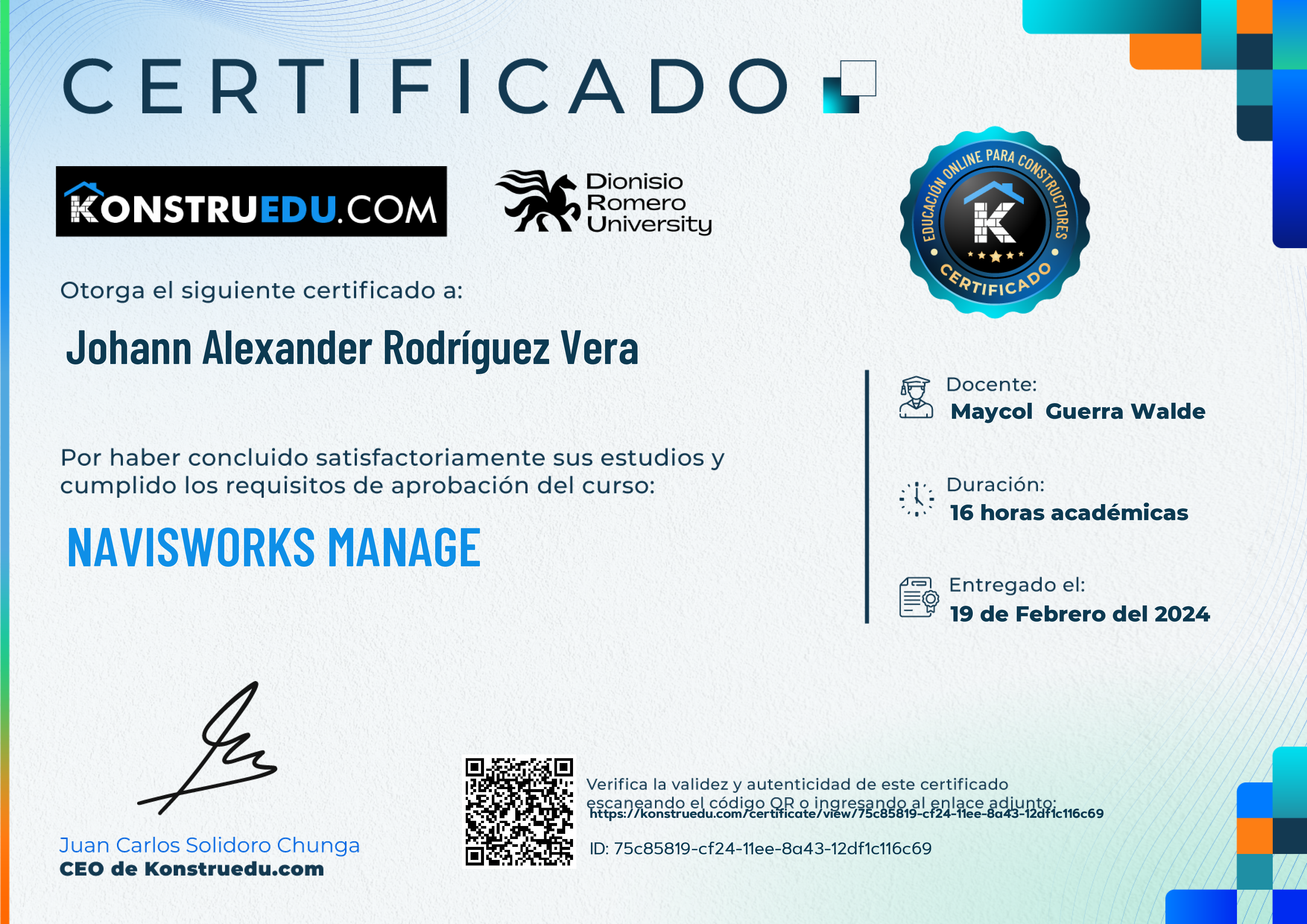 Credencial de Navisworks Manage