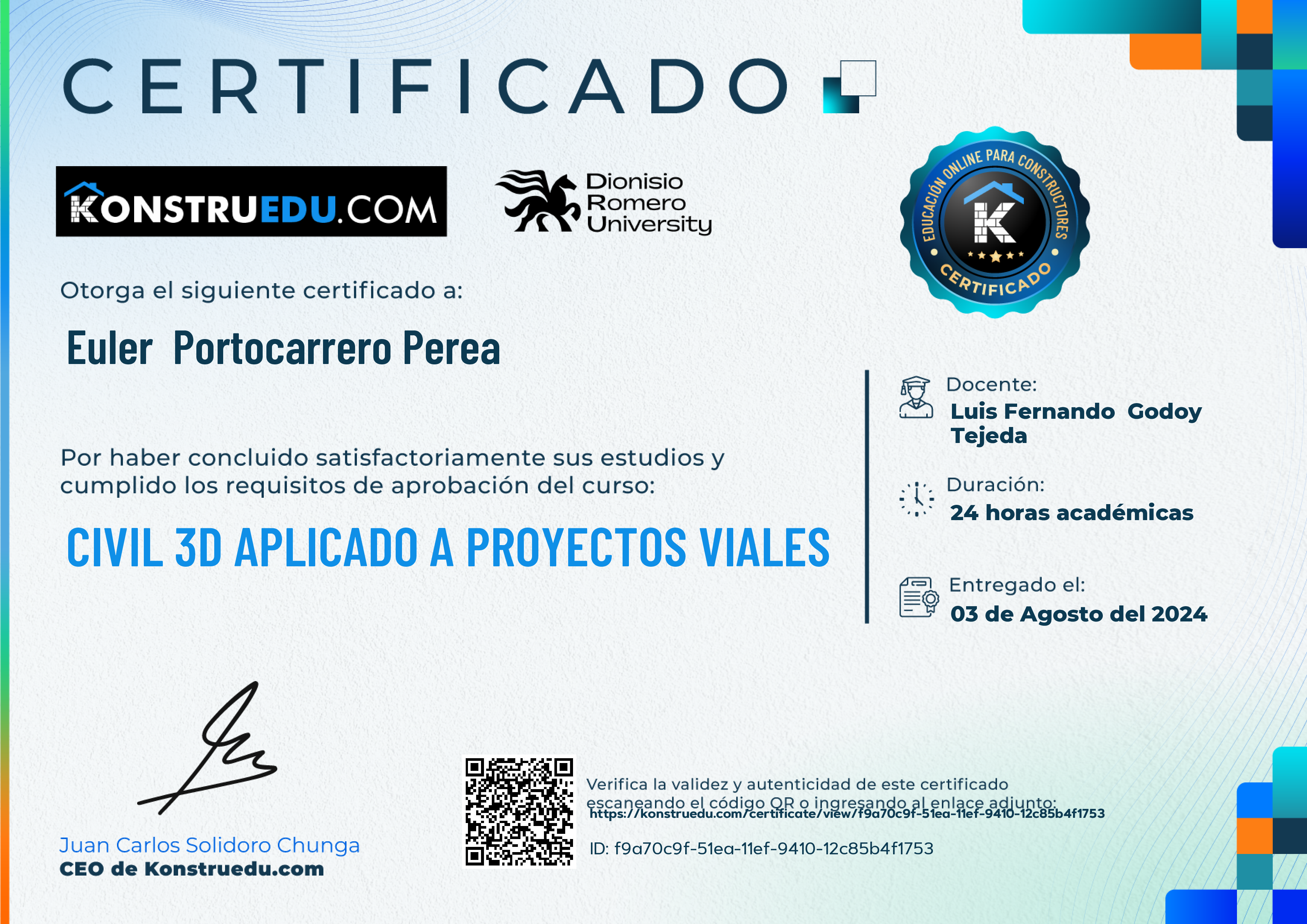 Credencial de Civil 3D aplicado a proyectos viales