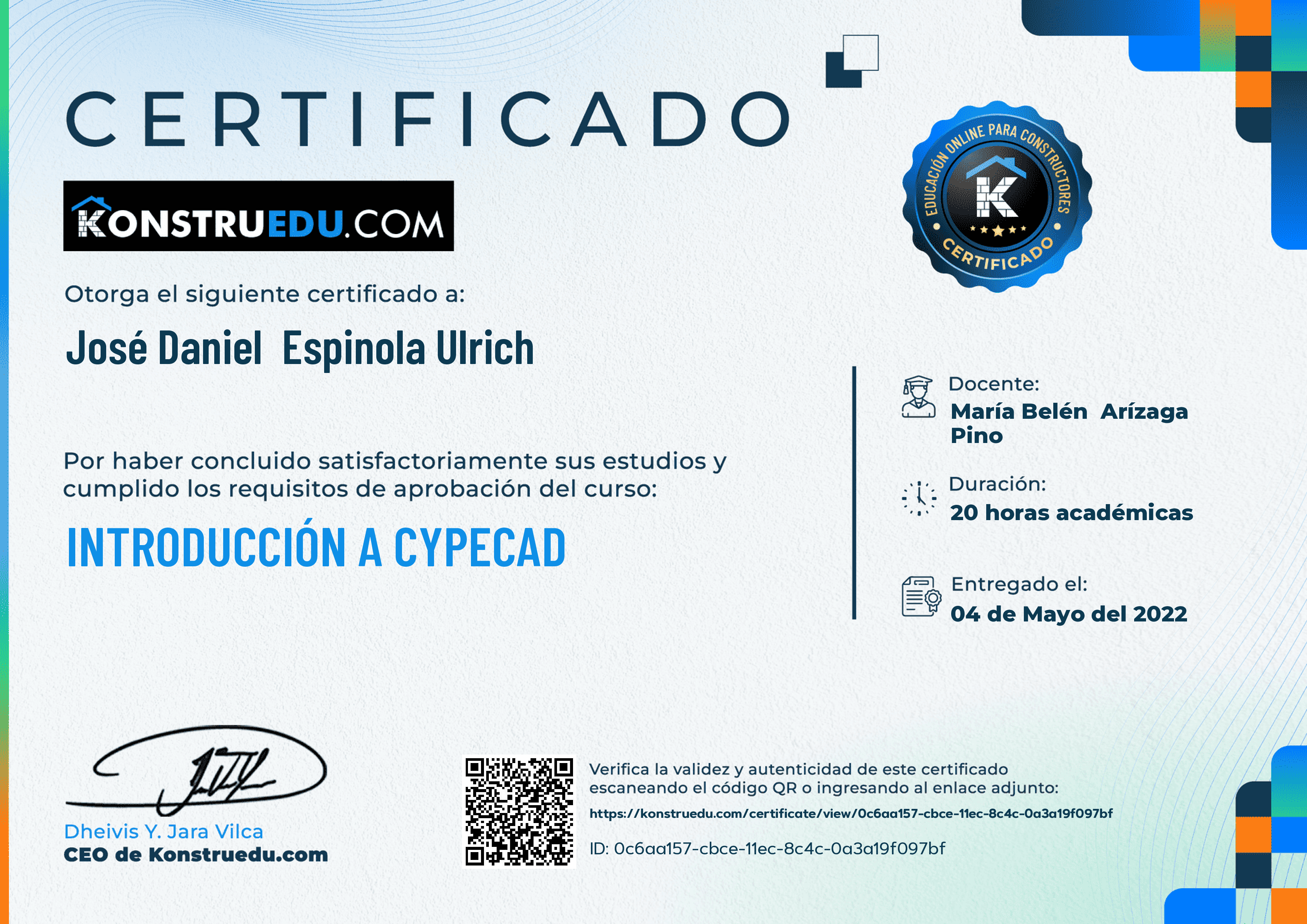 Credencial de Introducción a Cypecad