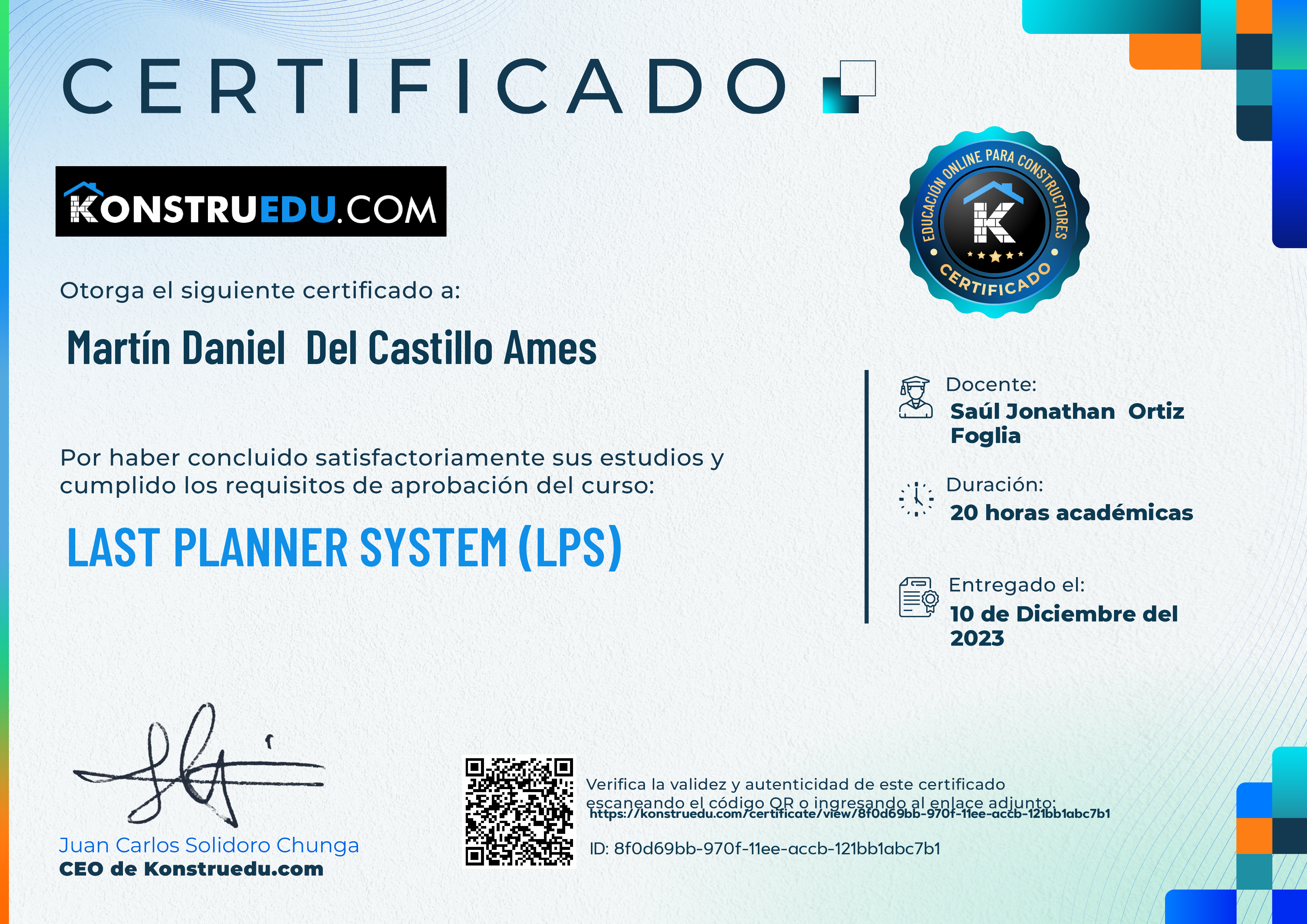 Credencial de Last Planner System (LPS)