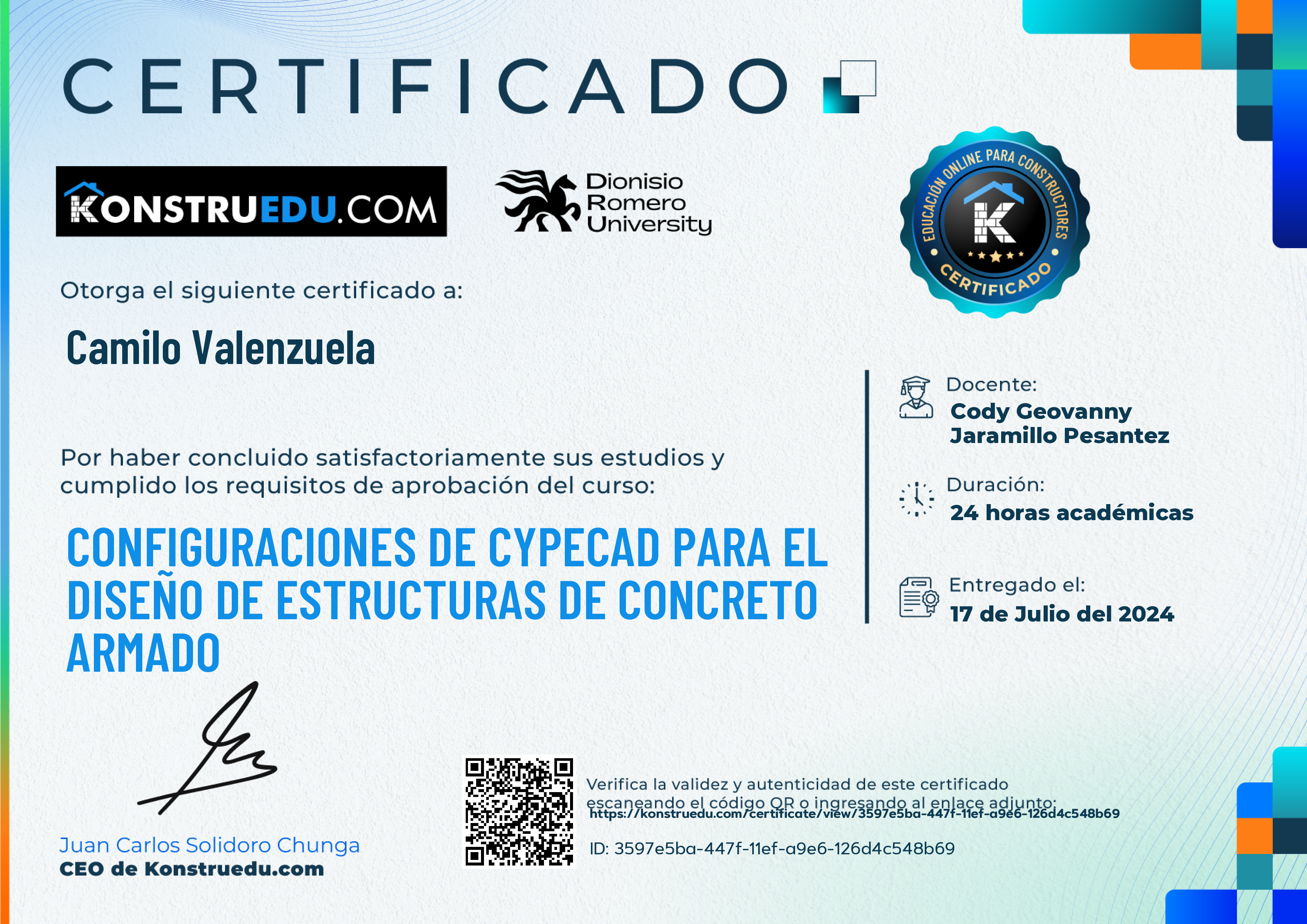 Credencial de Configuraciones de Cypecad para el diseño de estructuras de concreto armado