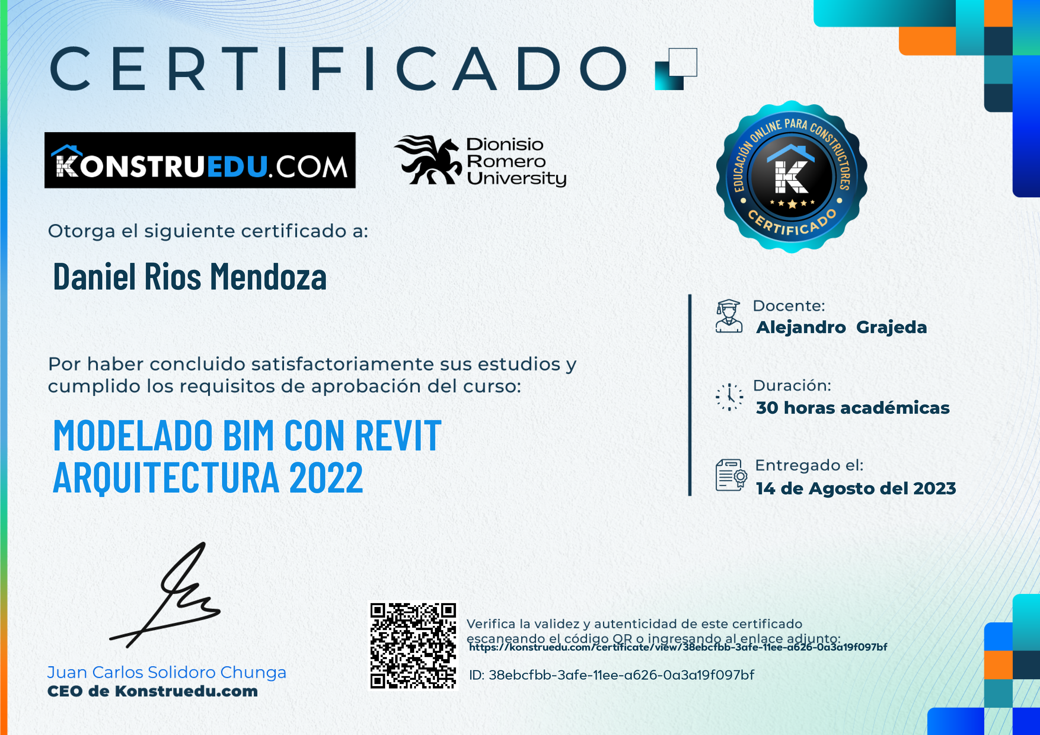 Credencial de Modelado BIM con Revit Arquitectura 2022