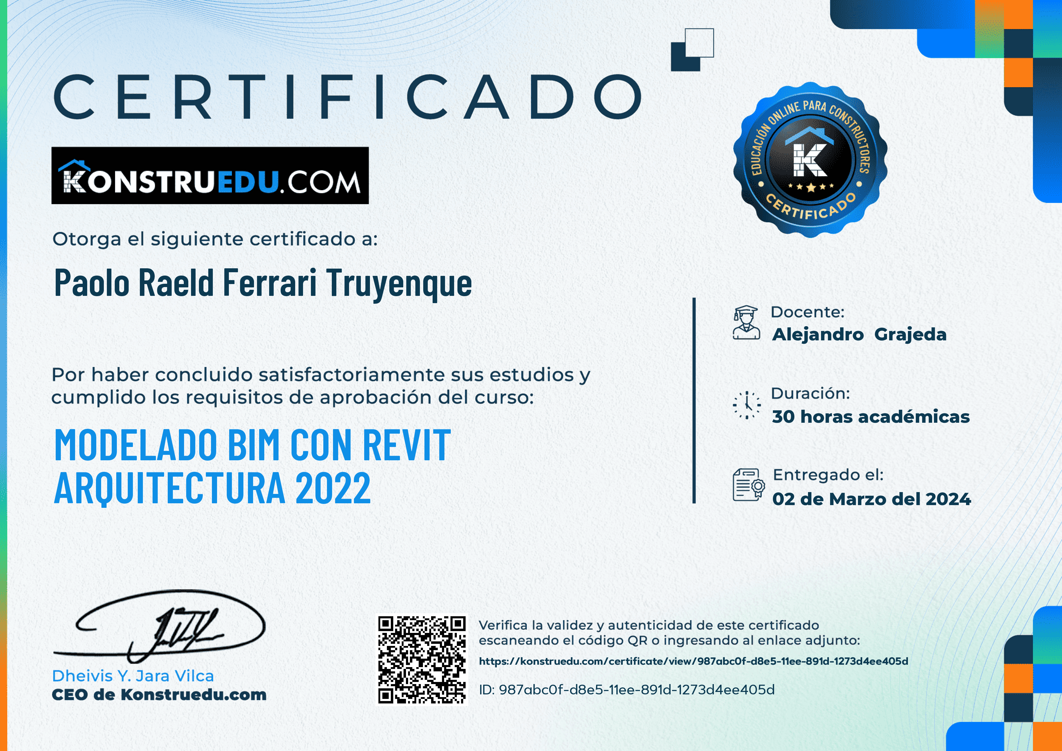 Credencial de Modelado BIM con Revit Arquitectura 2022