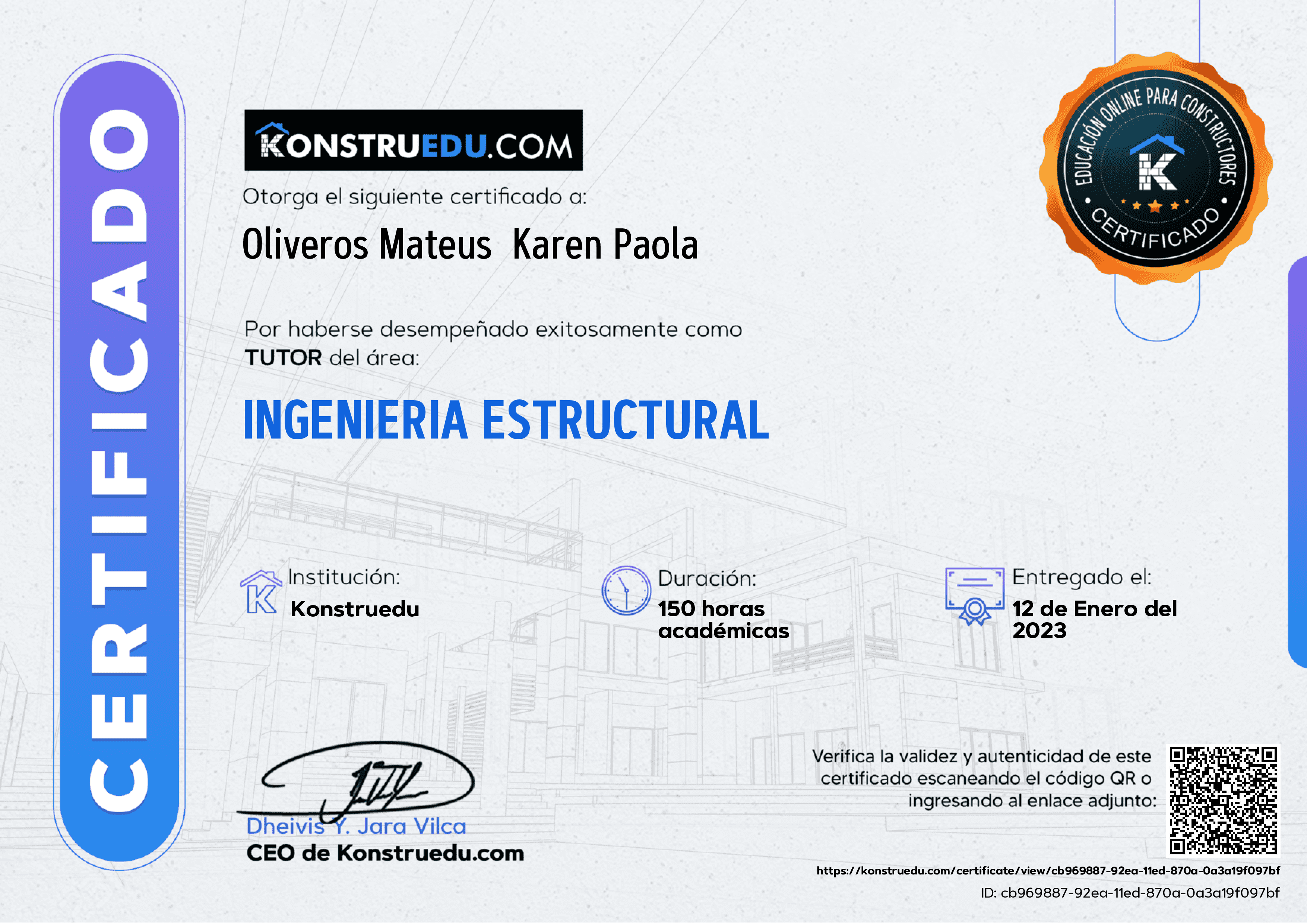Credencial de INGENIERIA ESTRUCTURAL
