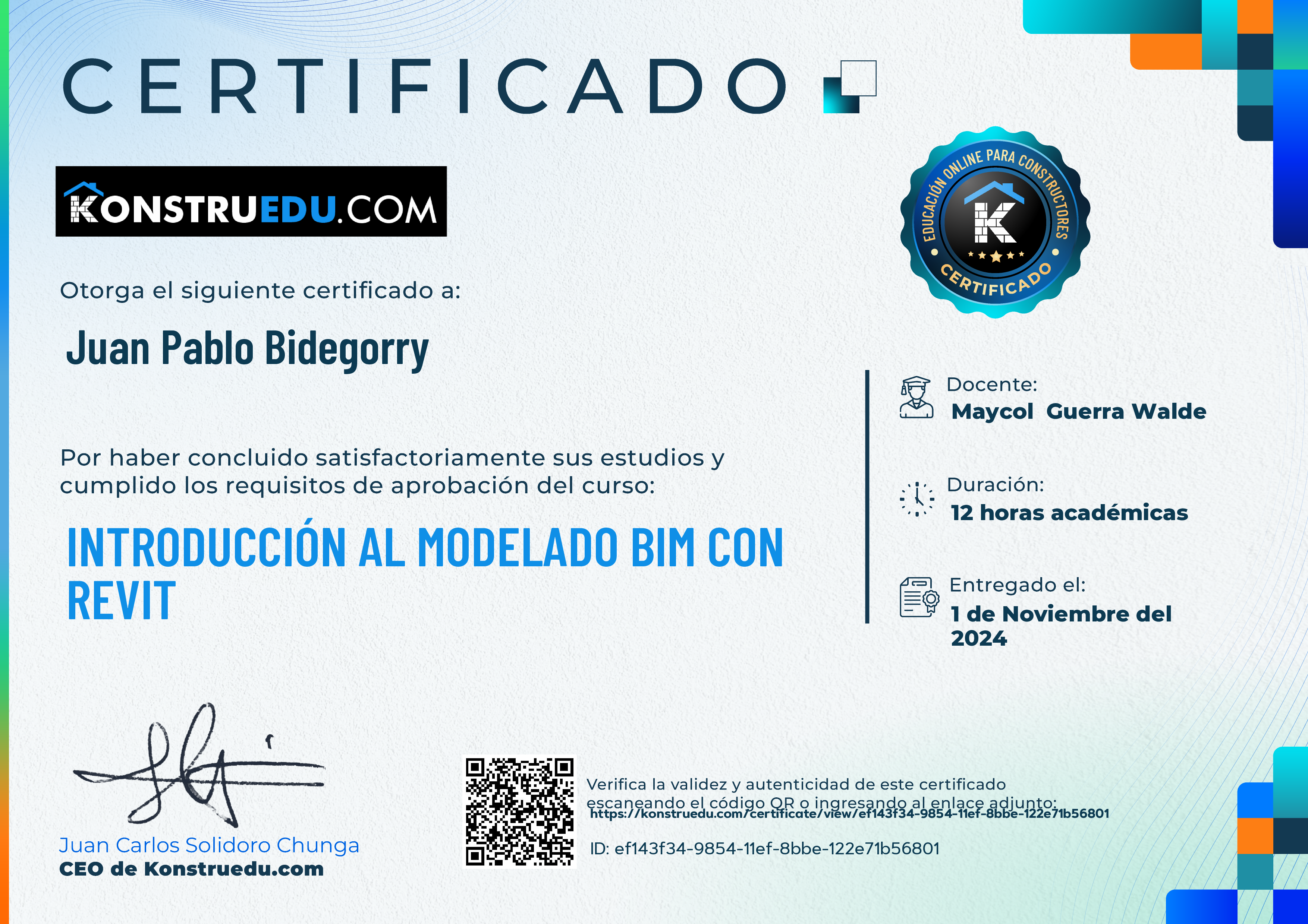 Credencial de Introducción al modelado BIM con Revit