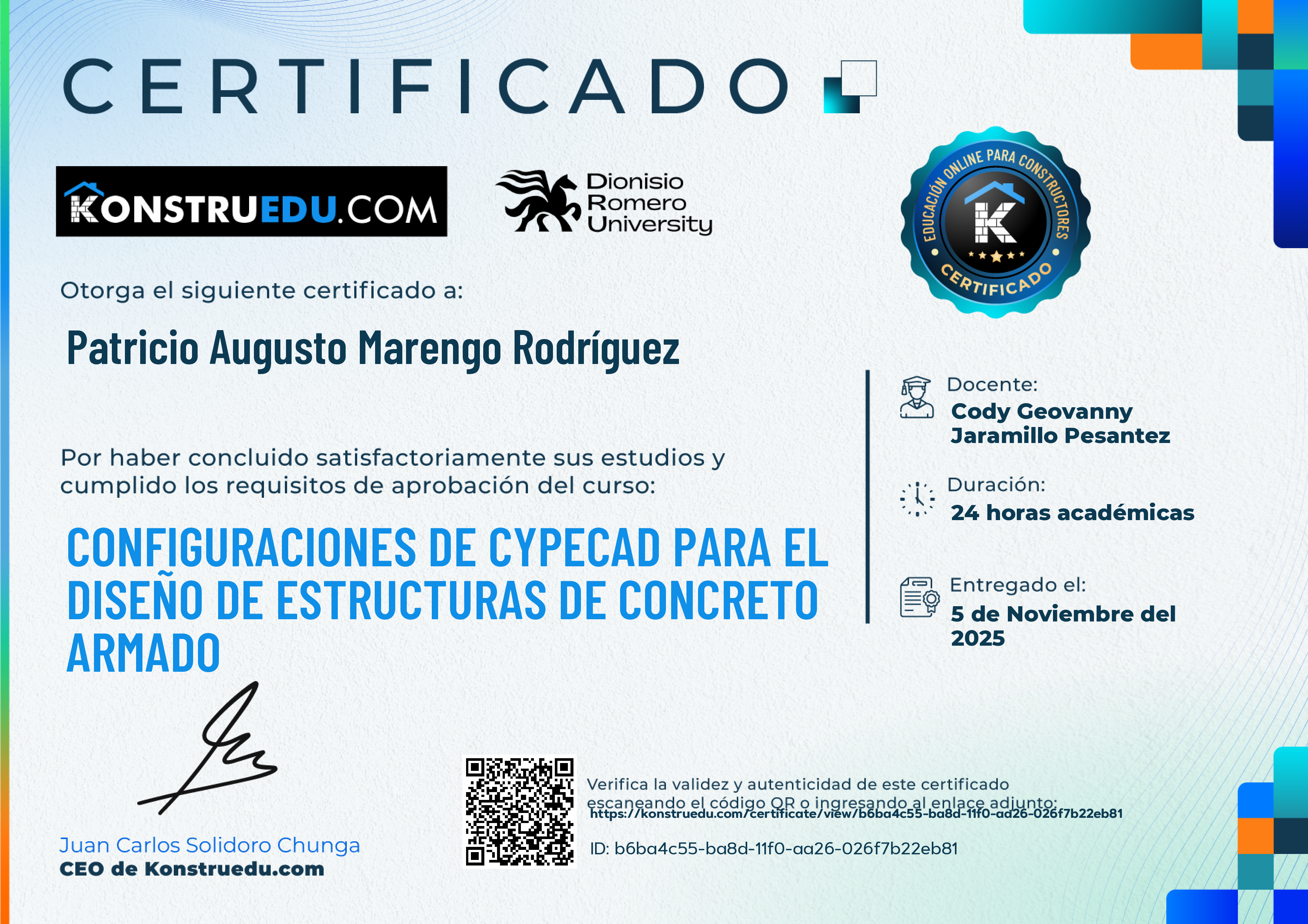 Credencial de Configuraciones de Cypecad para el diseño de estructuras de concreto armado
