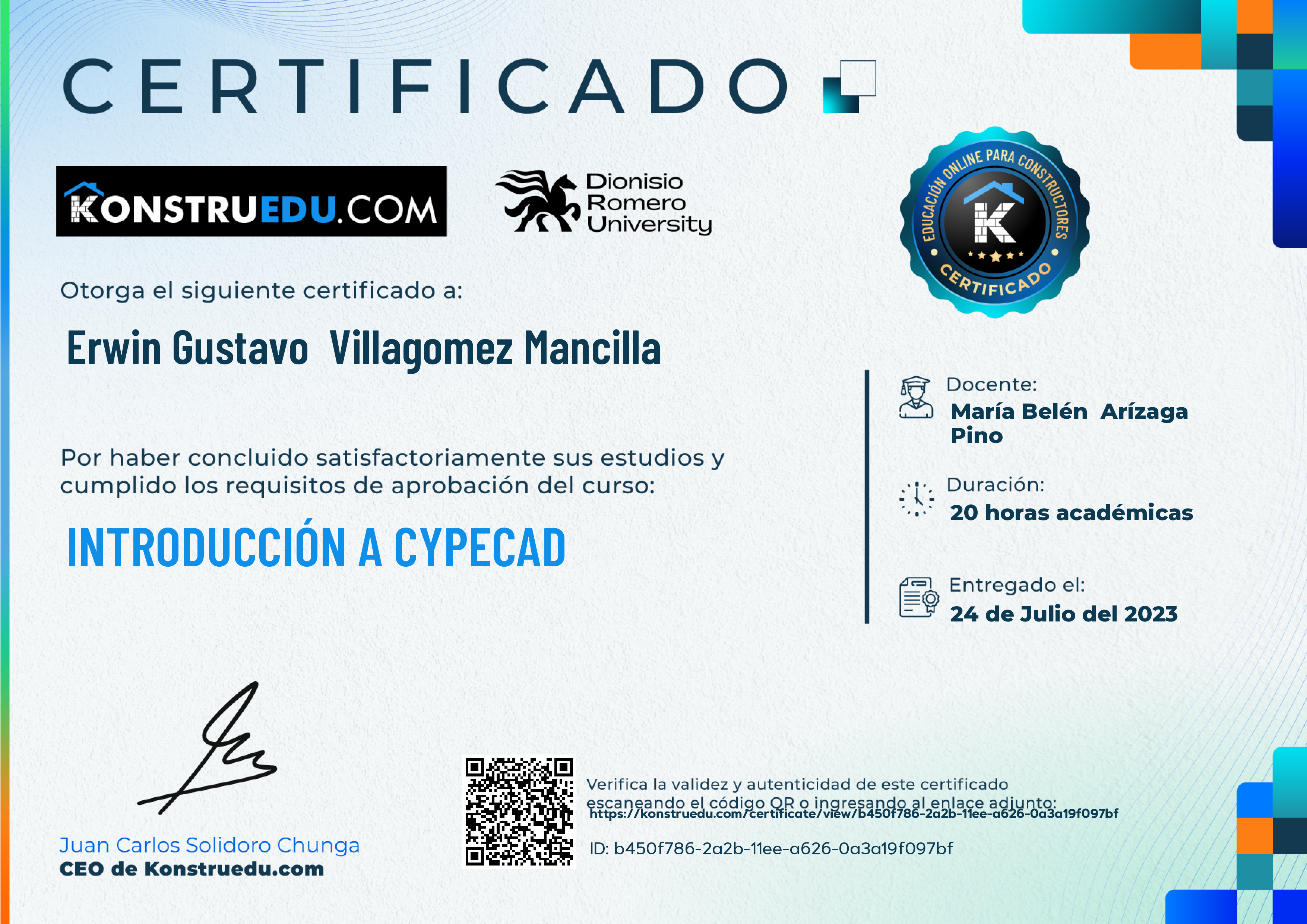 Credencial de Introducción a Cypecad