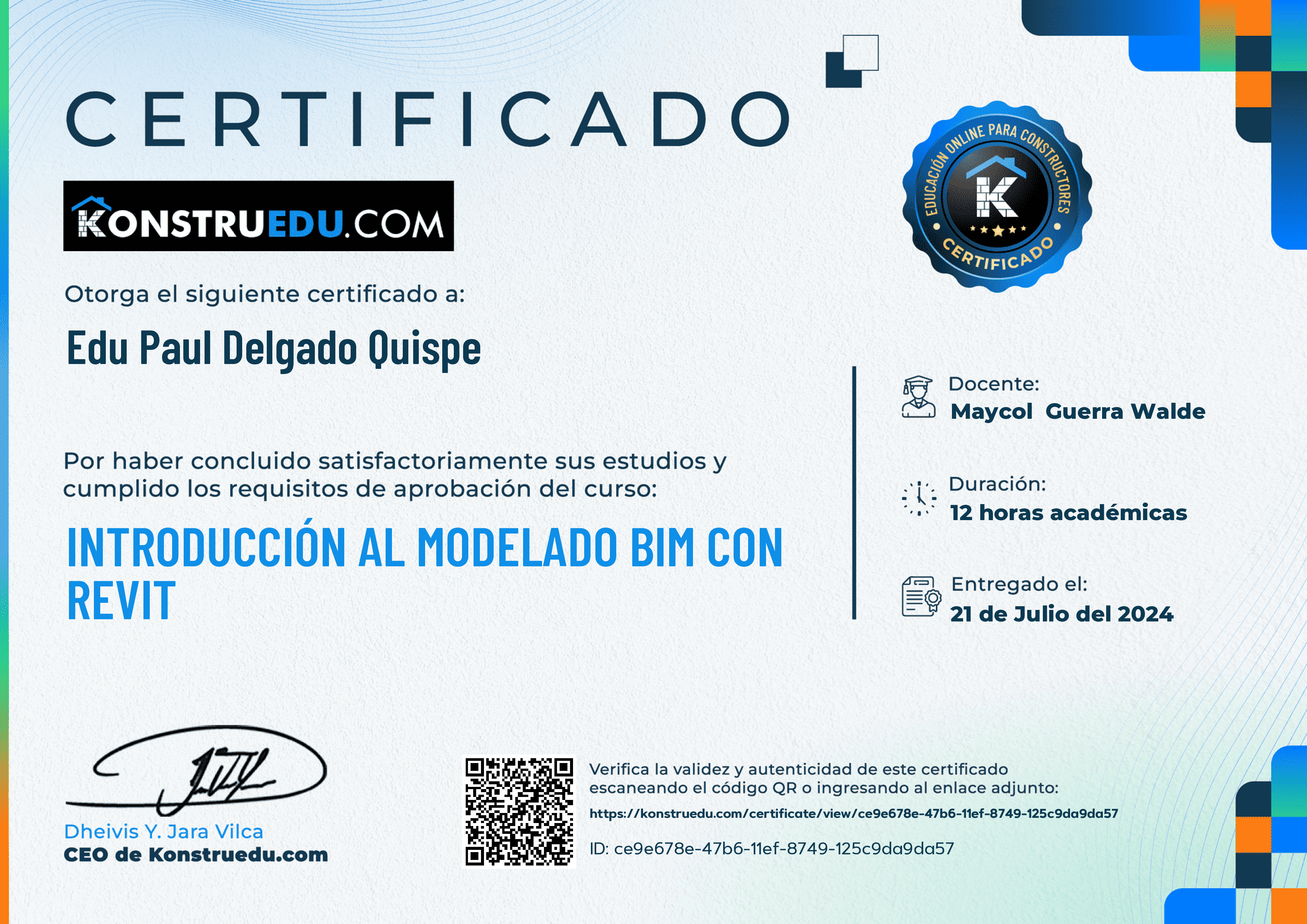 Credencial de Introducción al modelado BIM con Revit