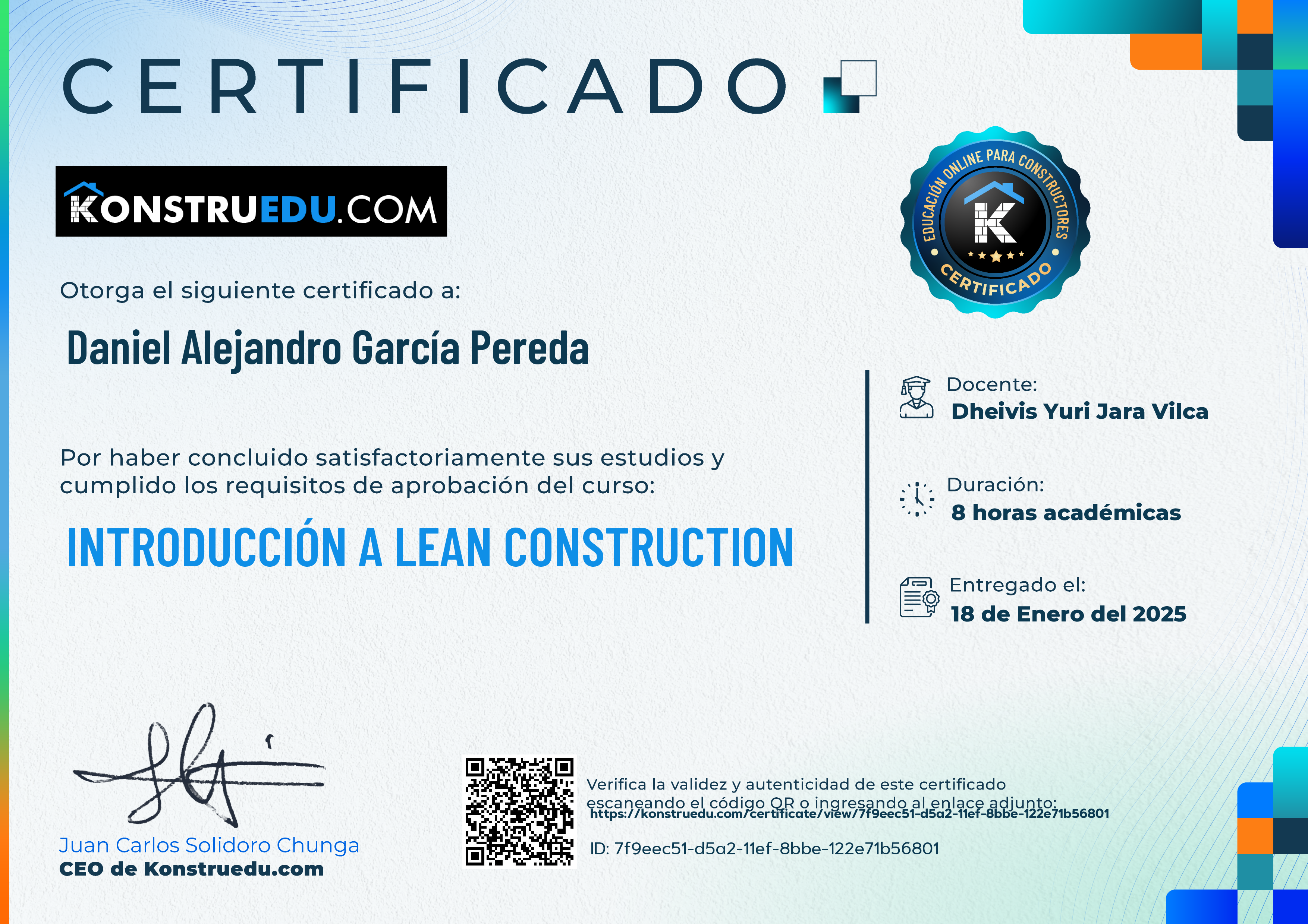 Credencial de Introducción a Lean Construction