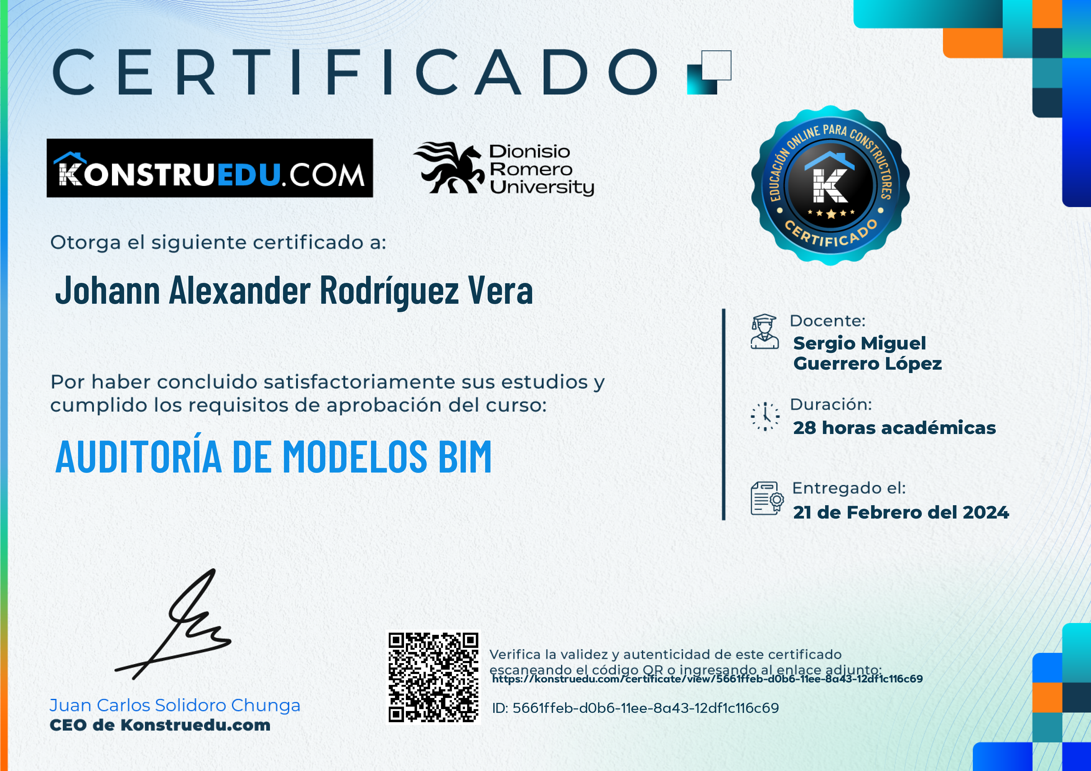 Credencial de Auditoría de modelos BIM