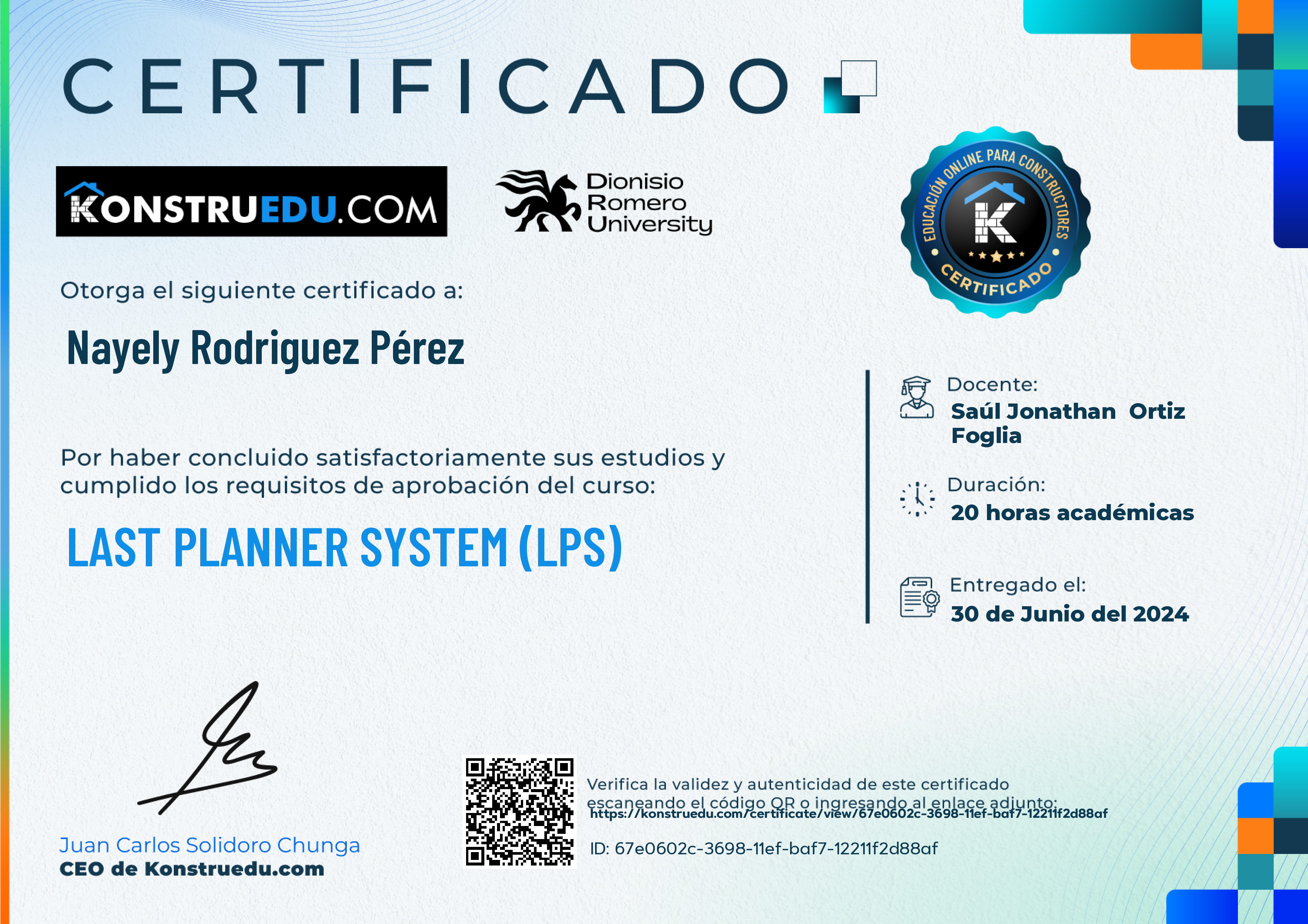 Credencial de Last Planner System (LPS)