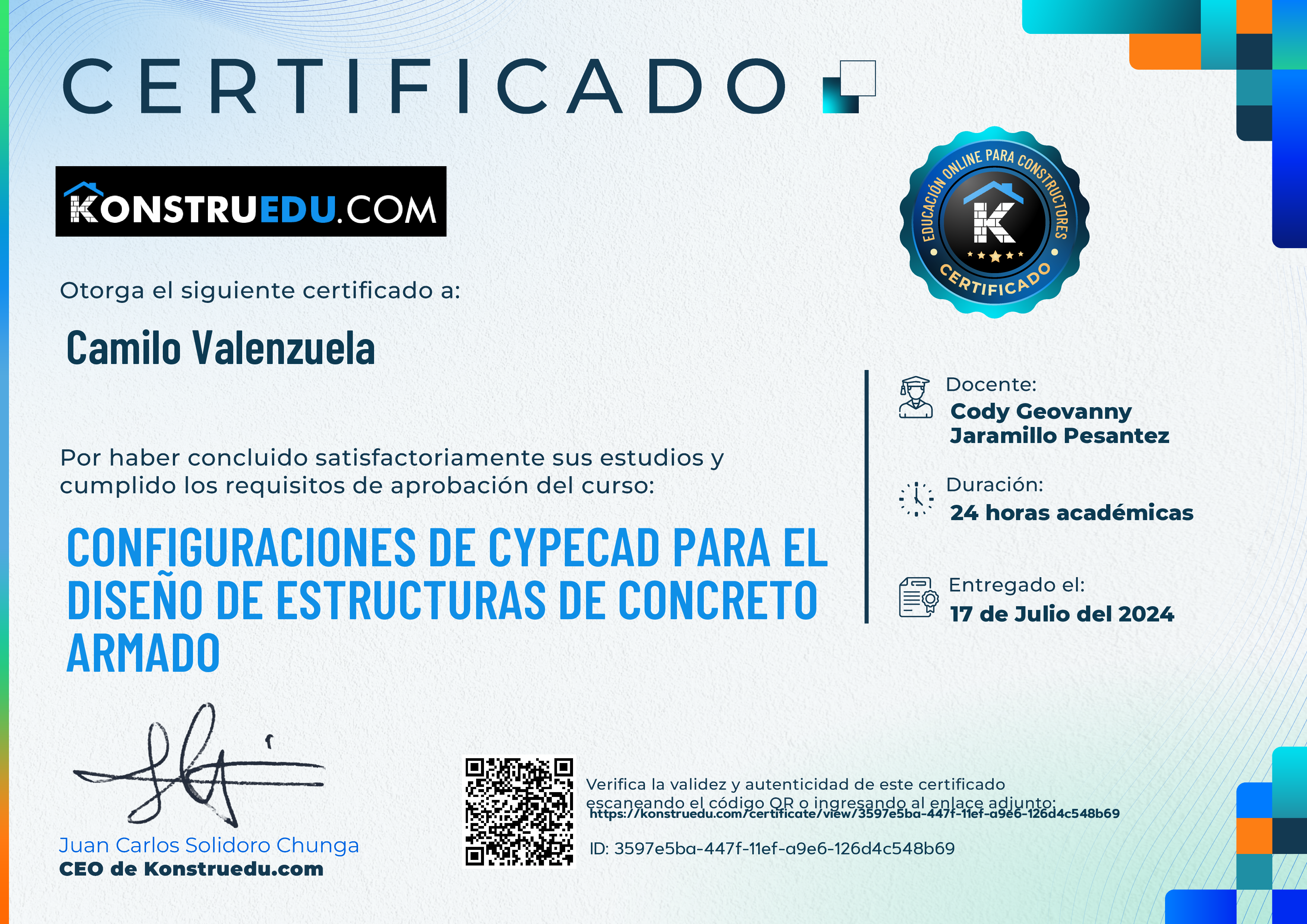 Credencial de Configuraciones de Cypecad para el diseño de estructuras de concreto armado
