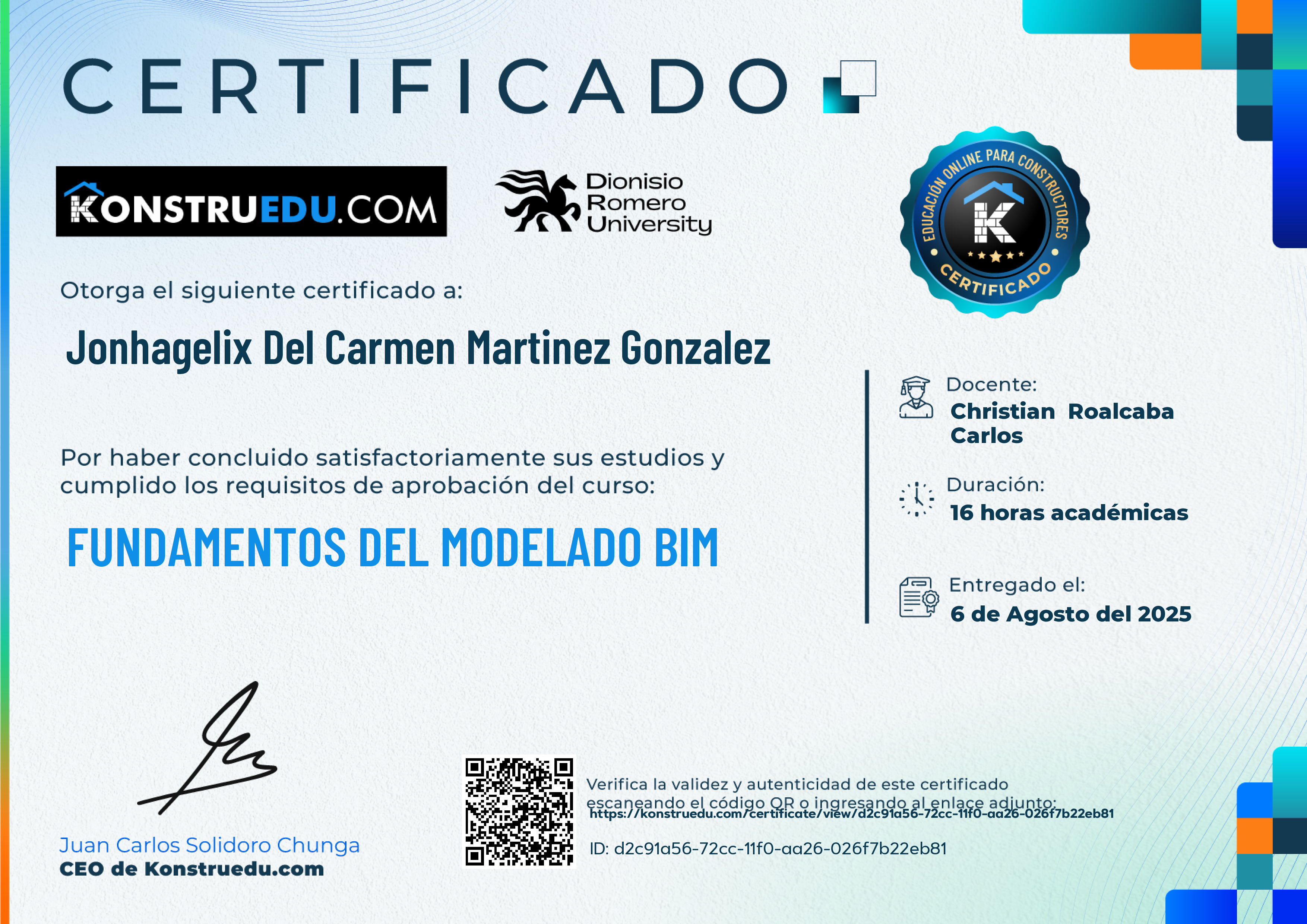 Credencial de Fundamentos del modelado BIM