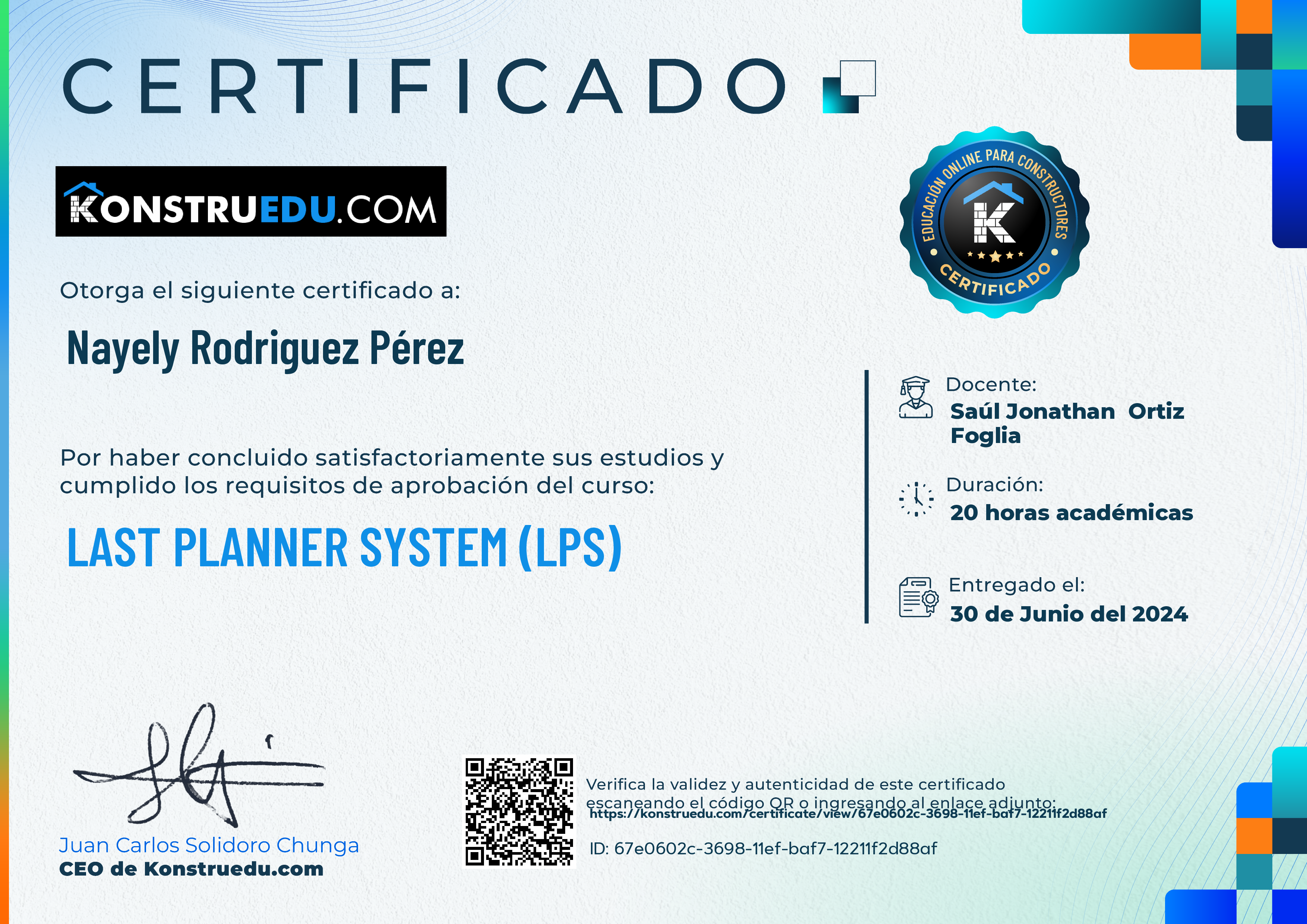 Credencial de Last Planner System (LPS)