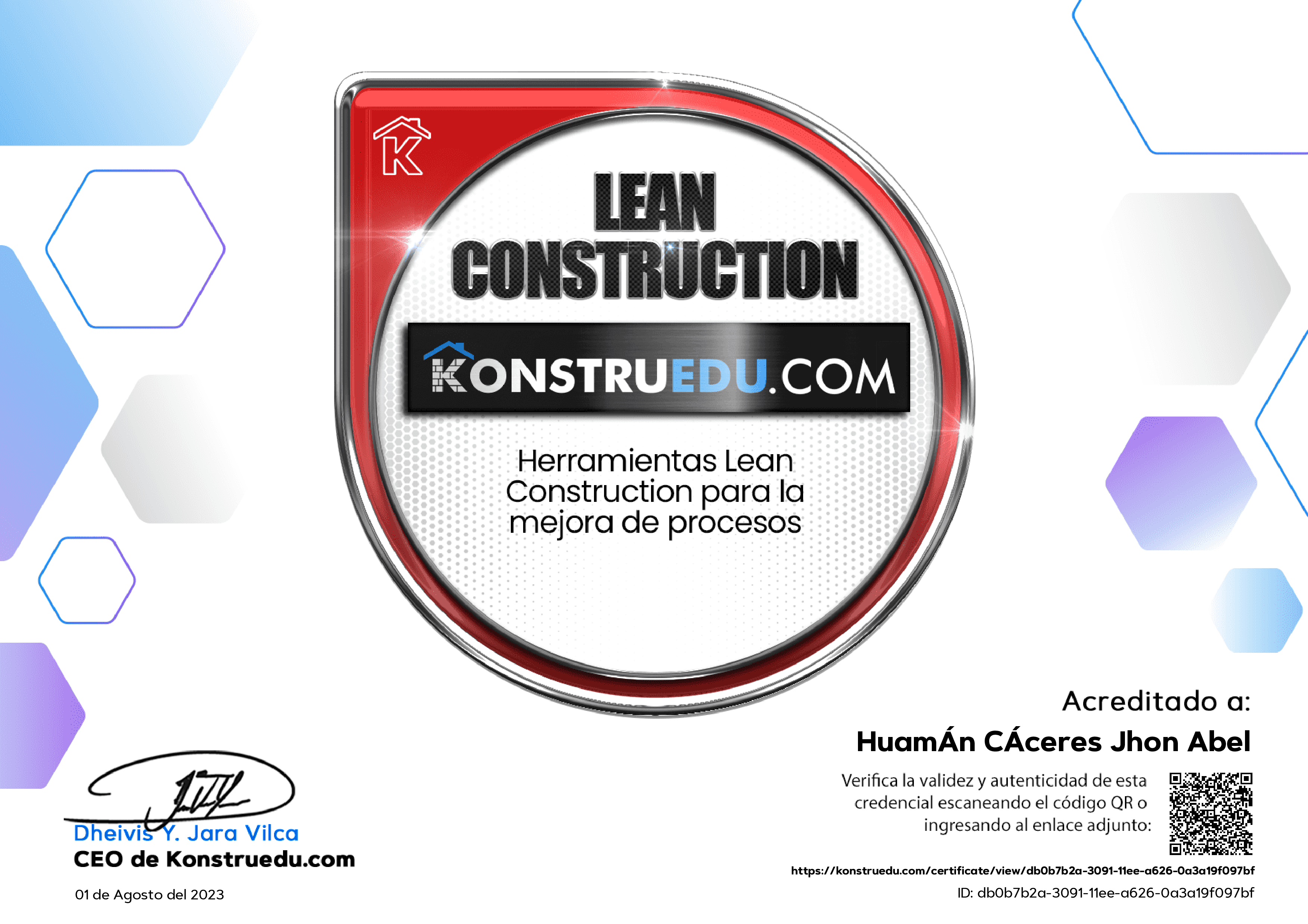 Credencial de Herramientas Lean Construction para la mejora de procesos