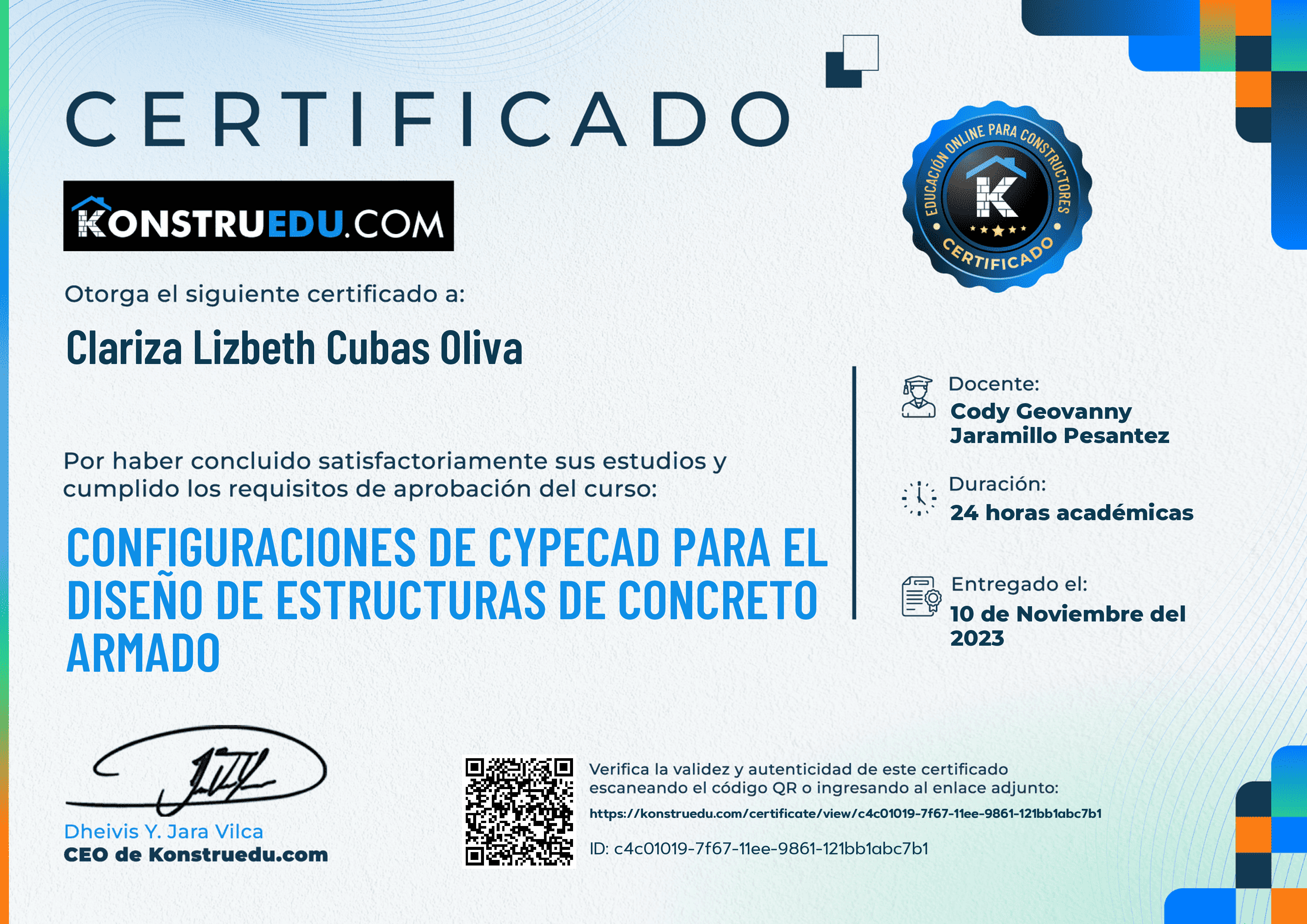 Credencial de Configuraciones de Cypecad para el diseño de estructuras de concreto armado
