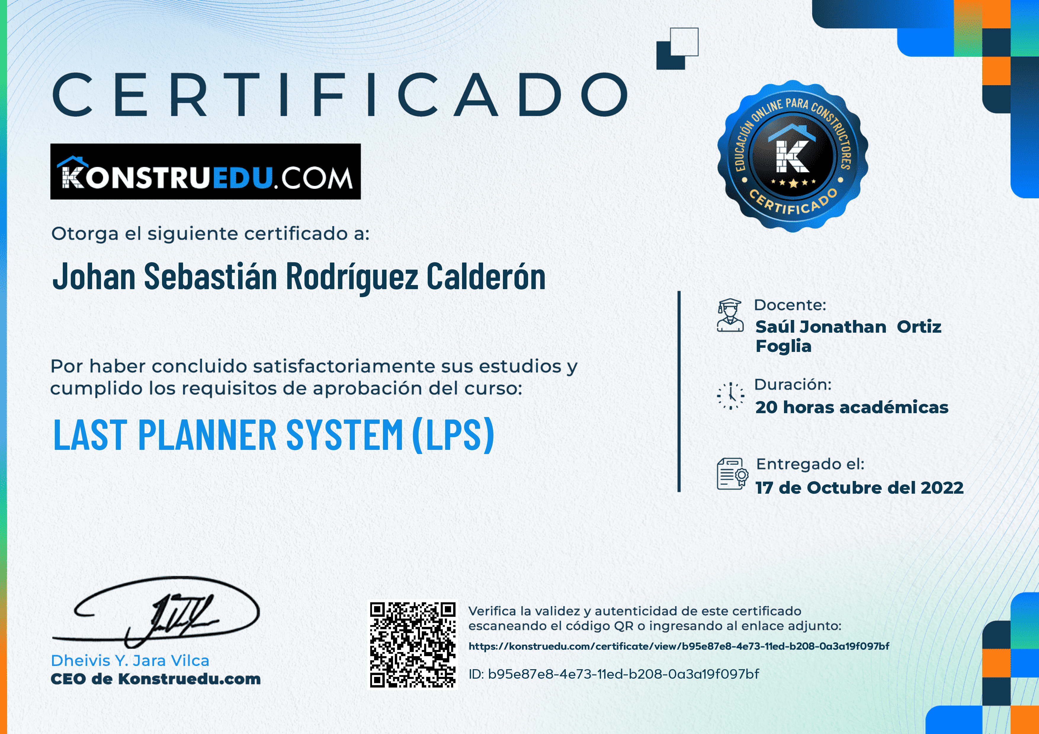 Credencial de Last Planner System (LPS)