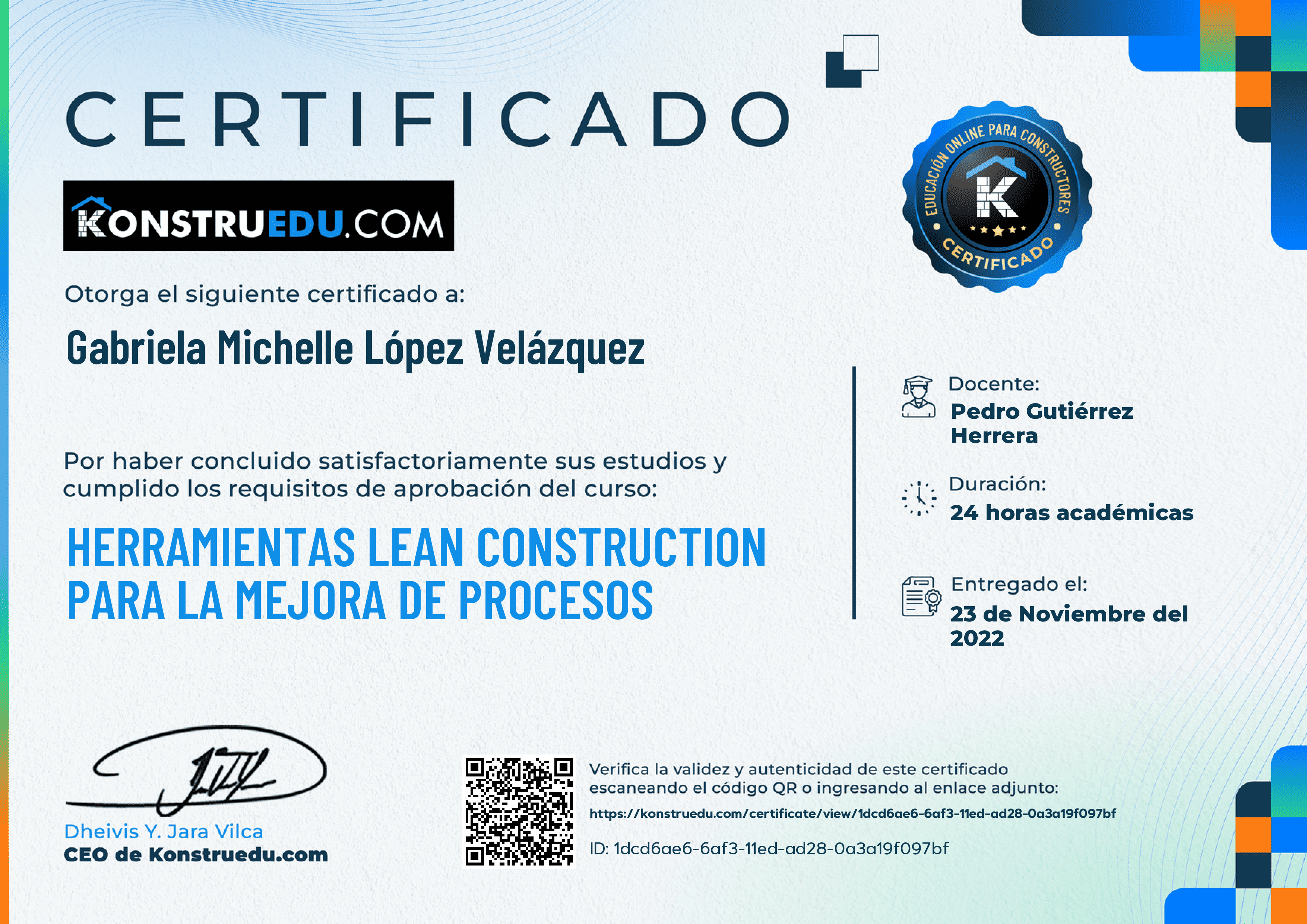 Credencial de Herramientas Lean Construction para la mejora de procesos