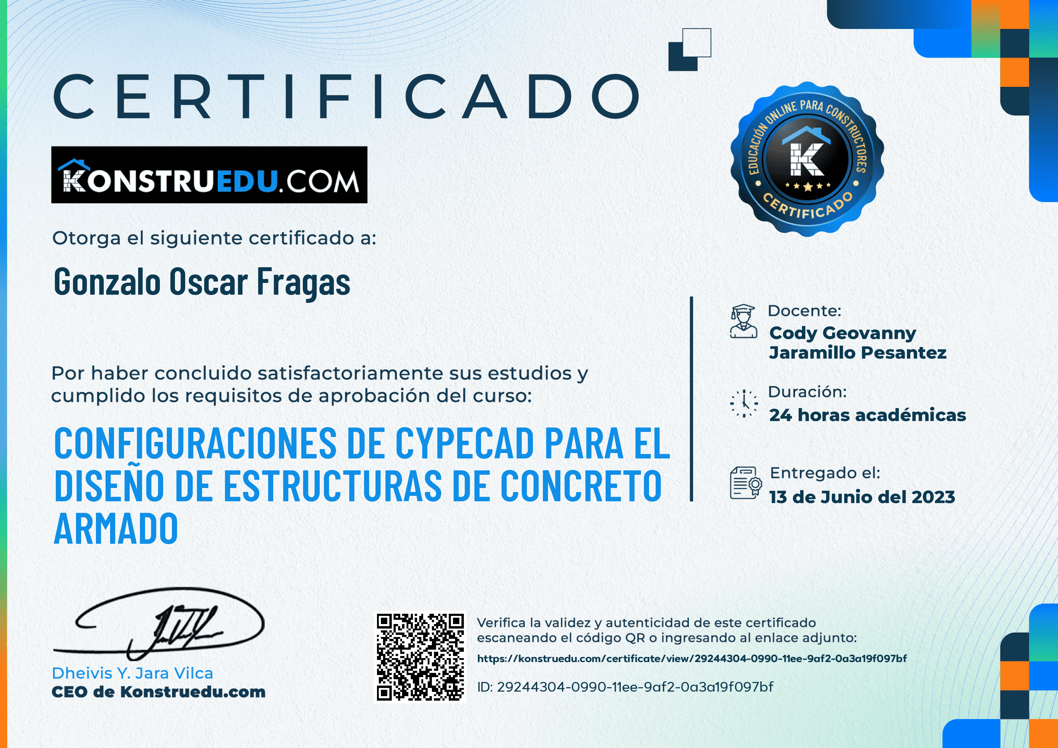 Credencial de Configuraciones de Cypecad para el diseño de estructuras de concreto armado