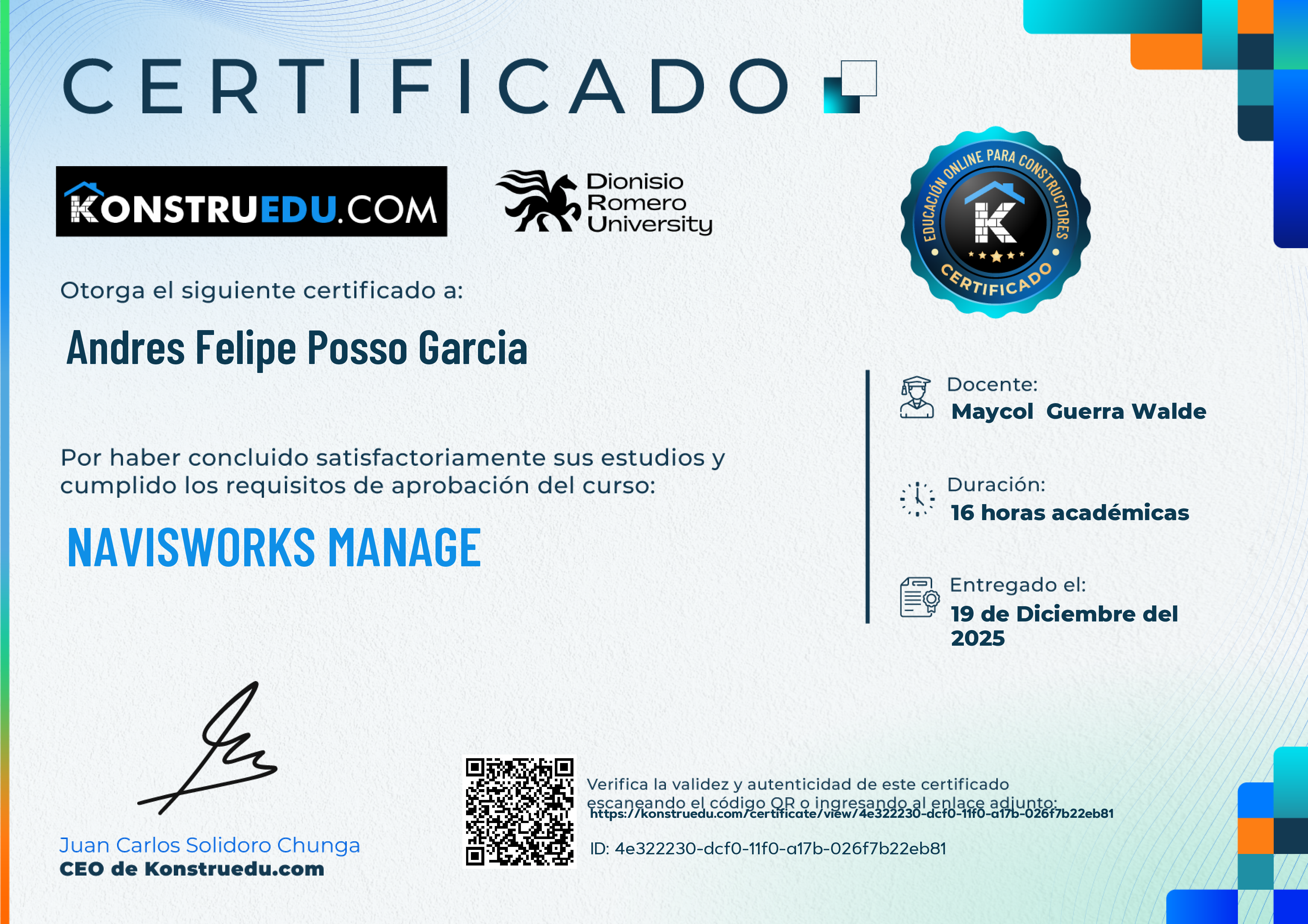 Credencial de Navisworks Manage