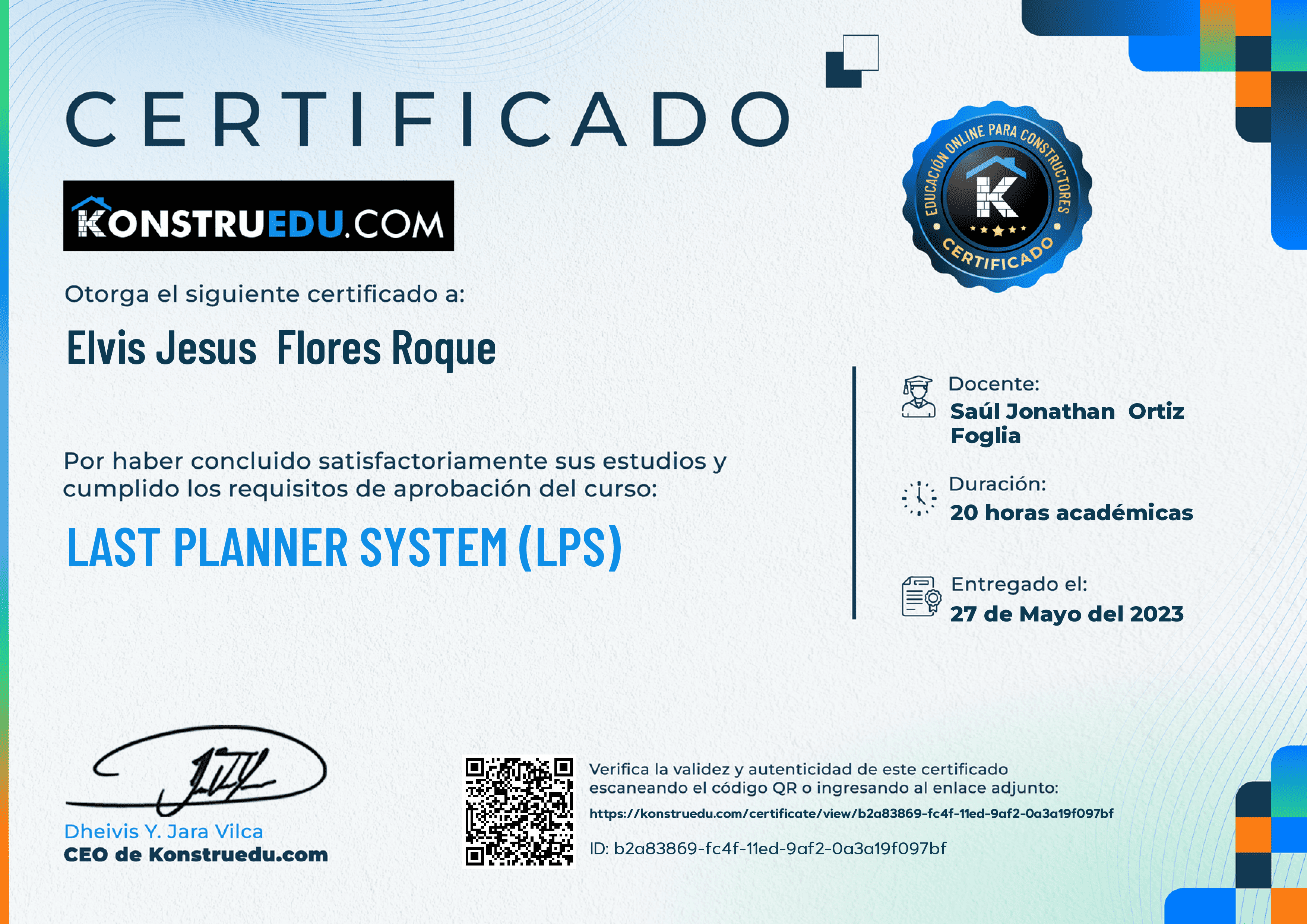 Credencial de Last Planner System (LPS)