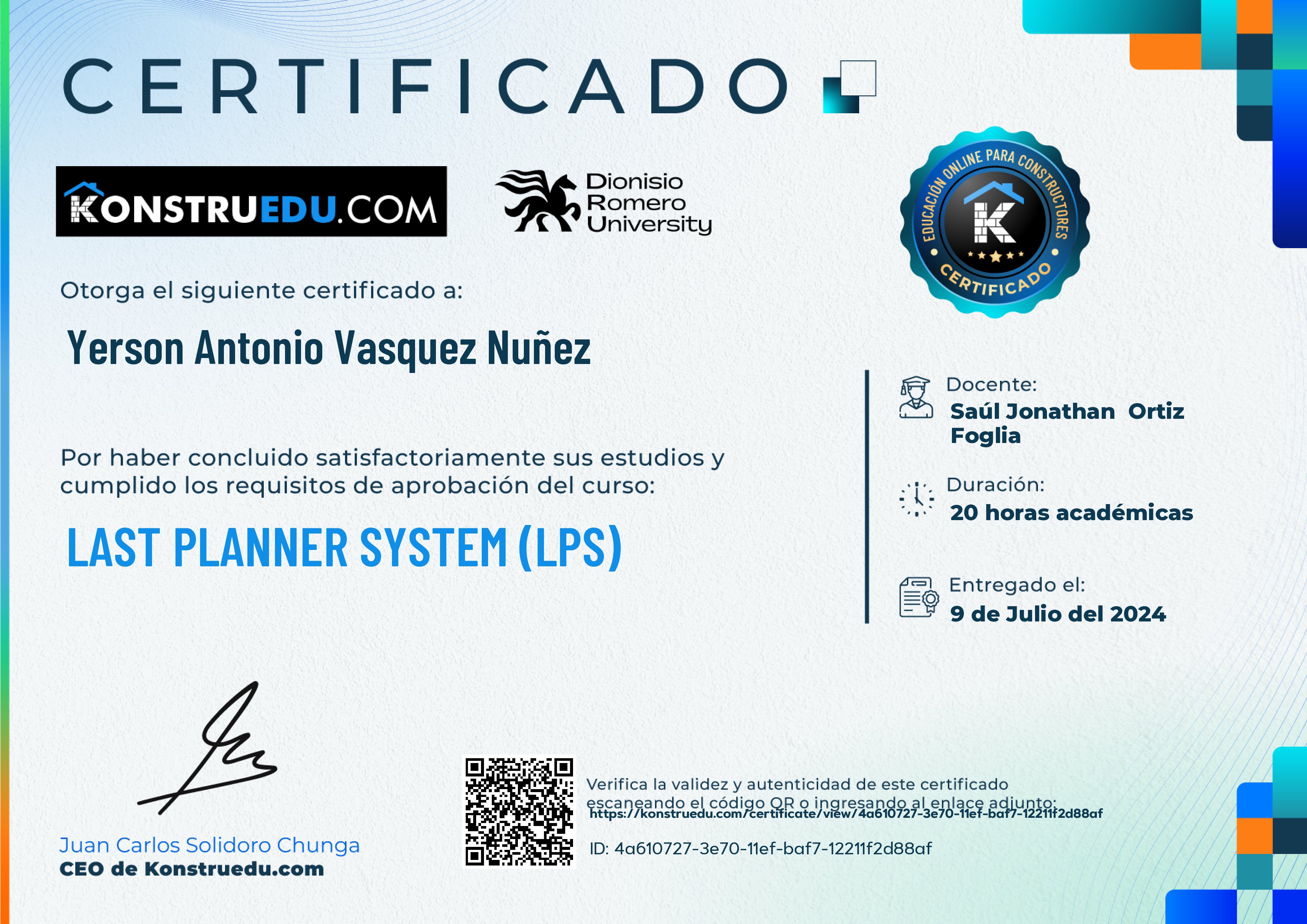 Credencial de Last Planner System (LPS)