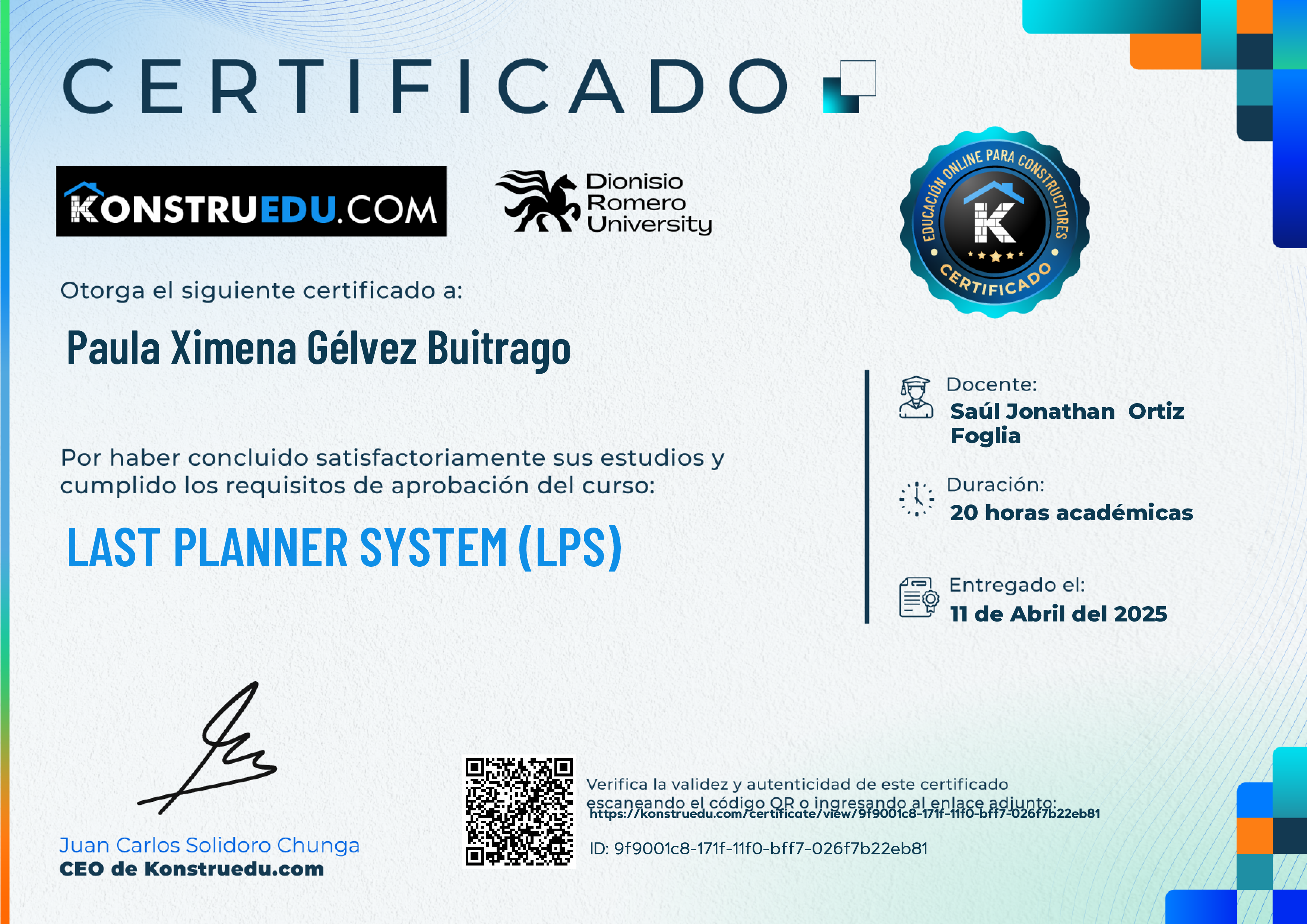 Credencial de Last Planner System (LPS)