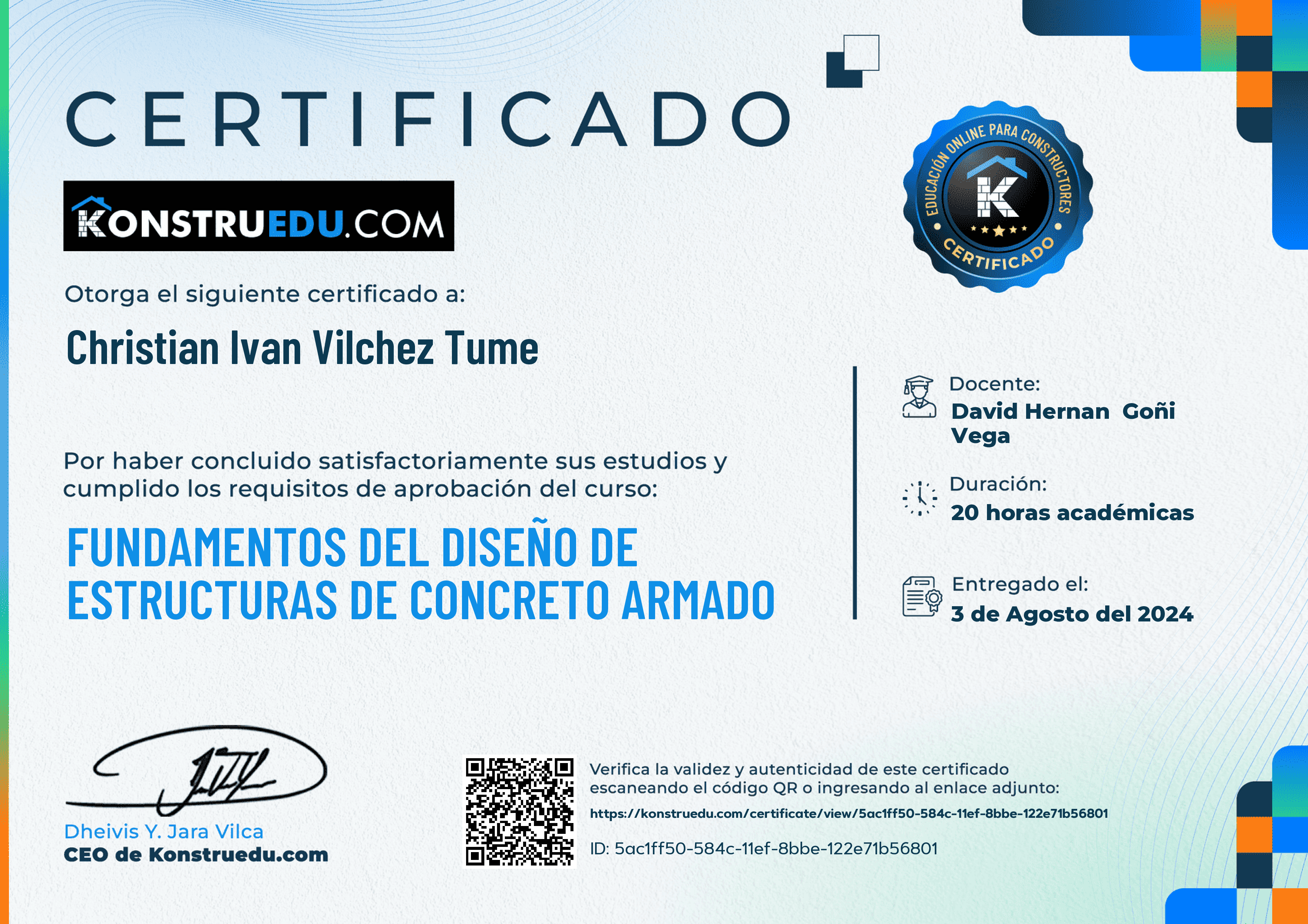 Credencial de Fundamentos del diseño de estructuras de concreto armado