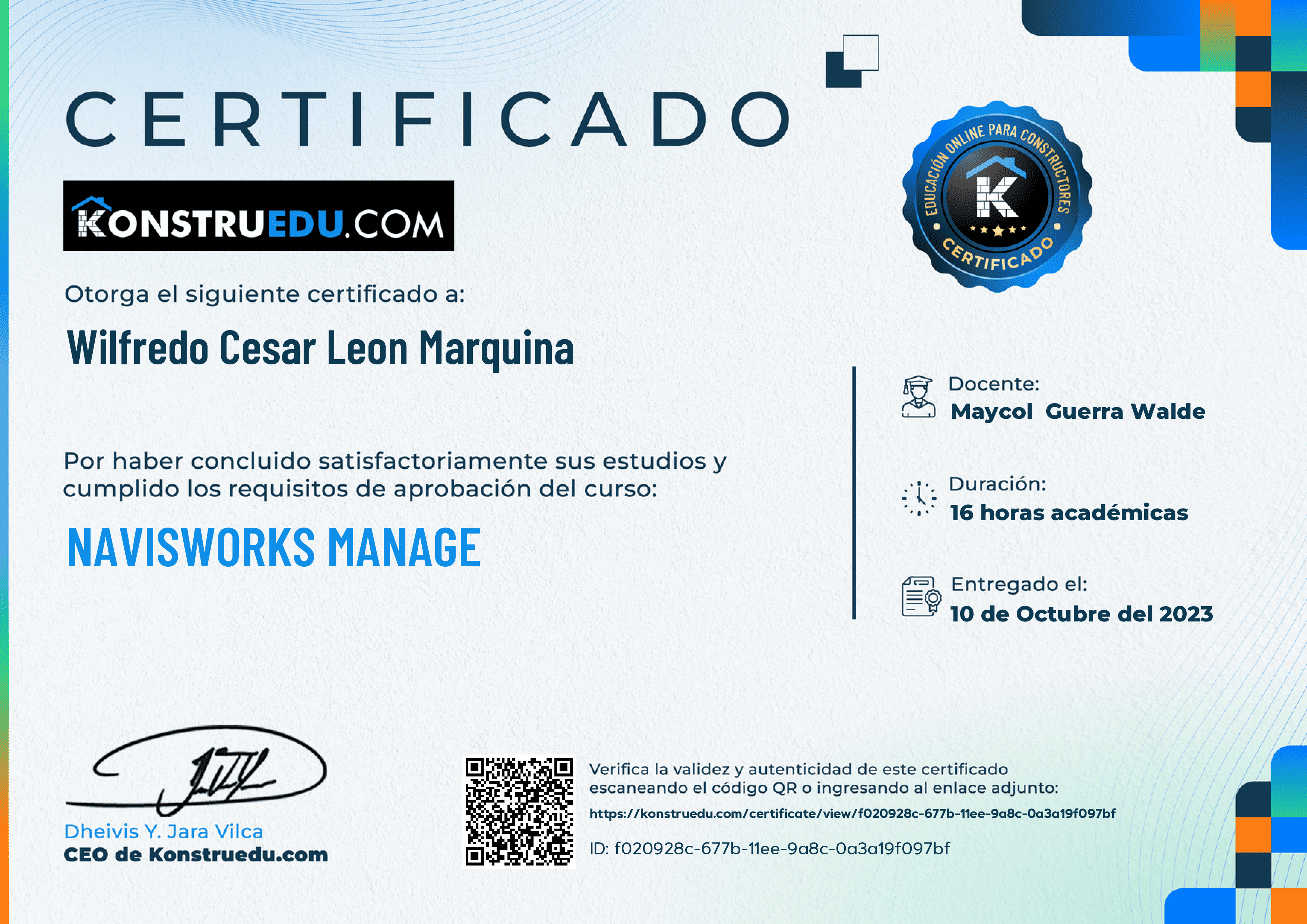 Credencial de Navisworks Manage