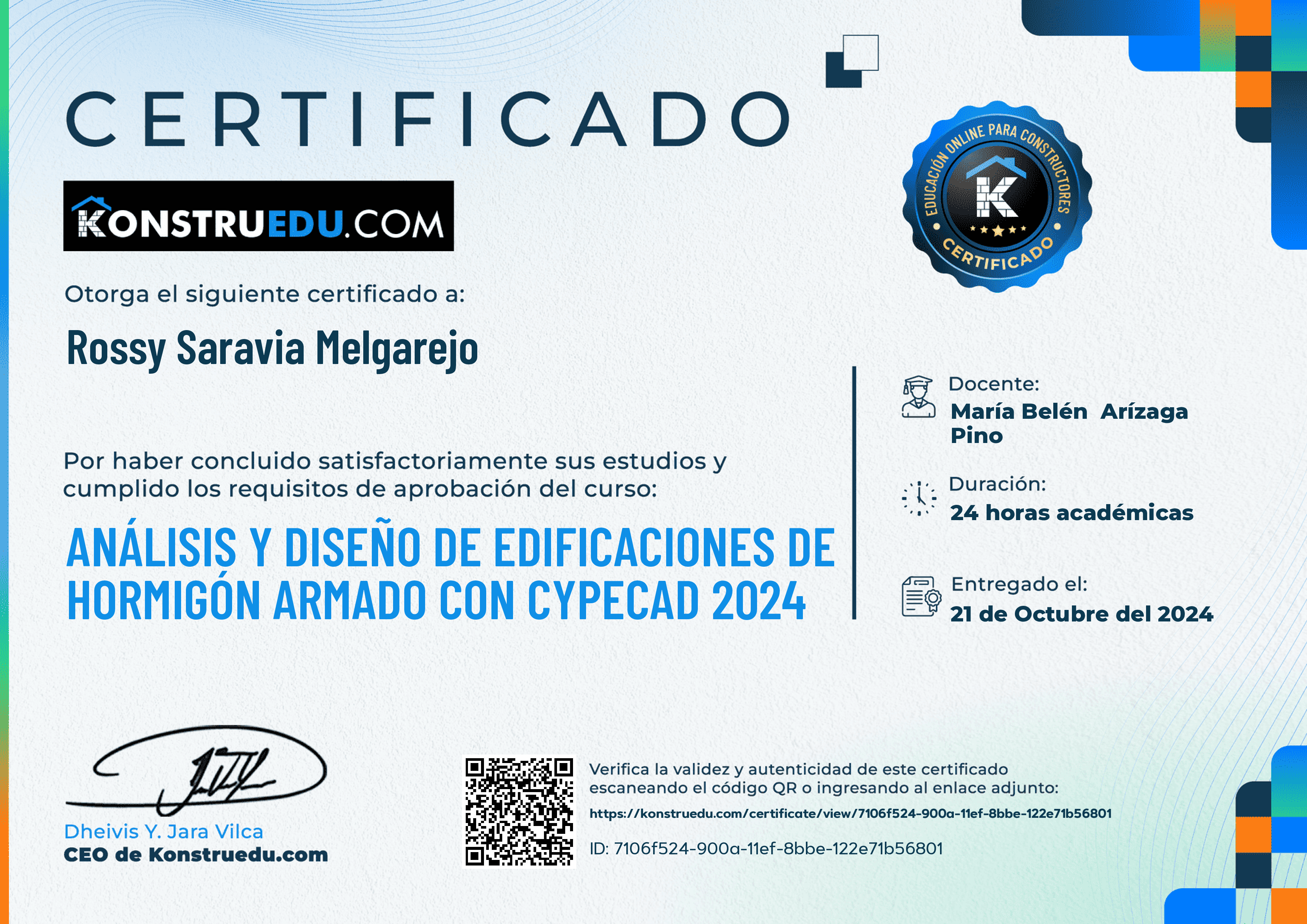 Credencial de Análisis y Diseño de Edificaciones de Hormigón Armado con Cypecad 2024