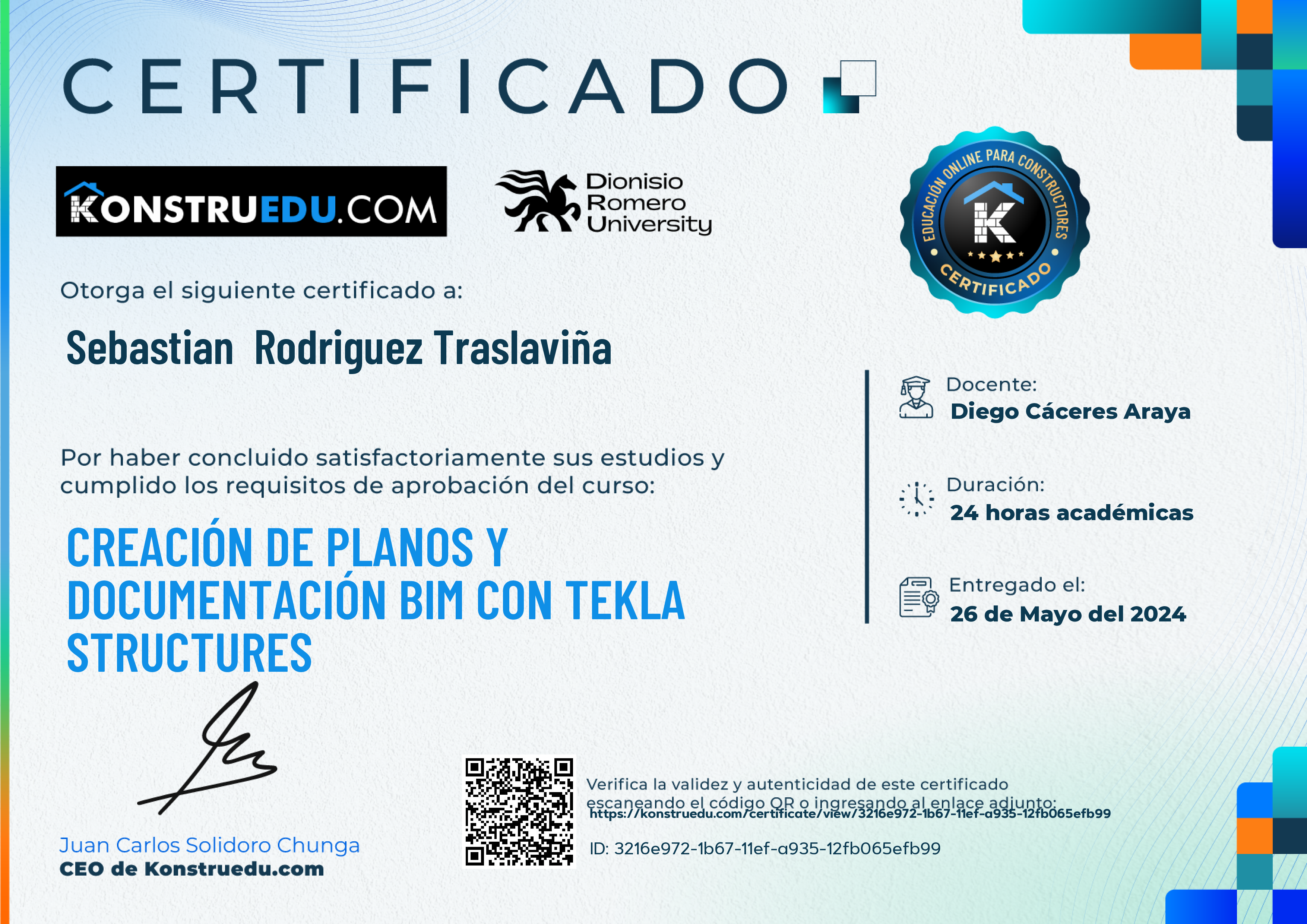 Credencial de Creación de planos y documentación BIM con Tekla Structures
