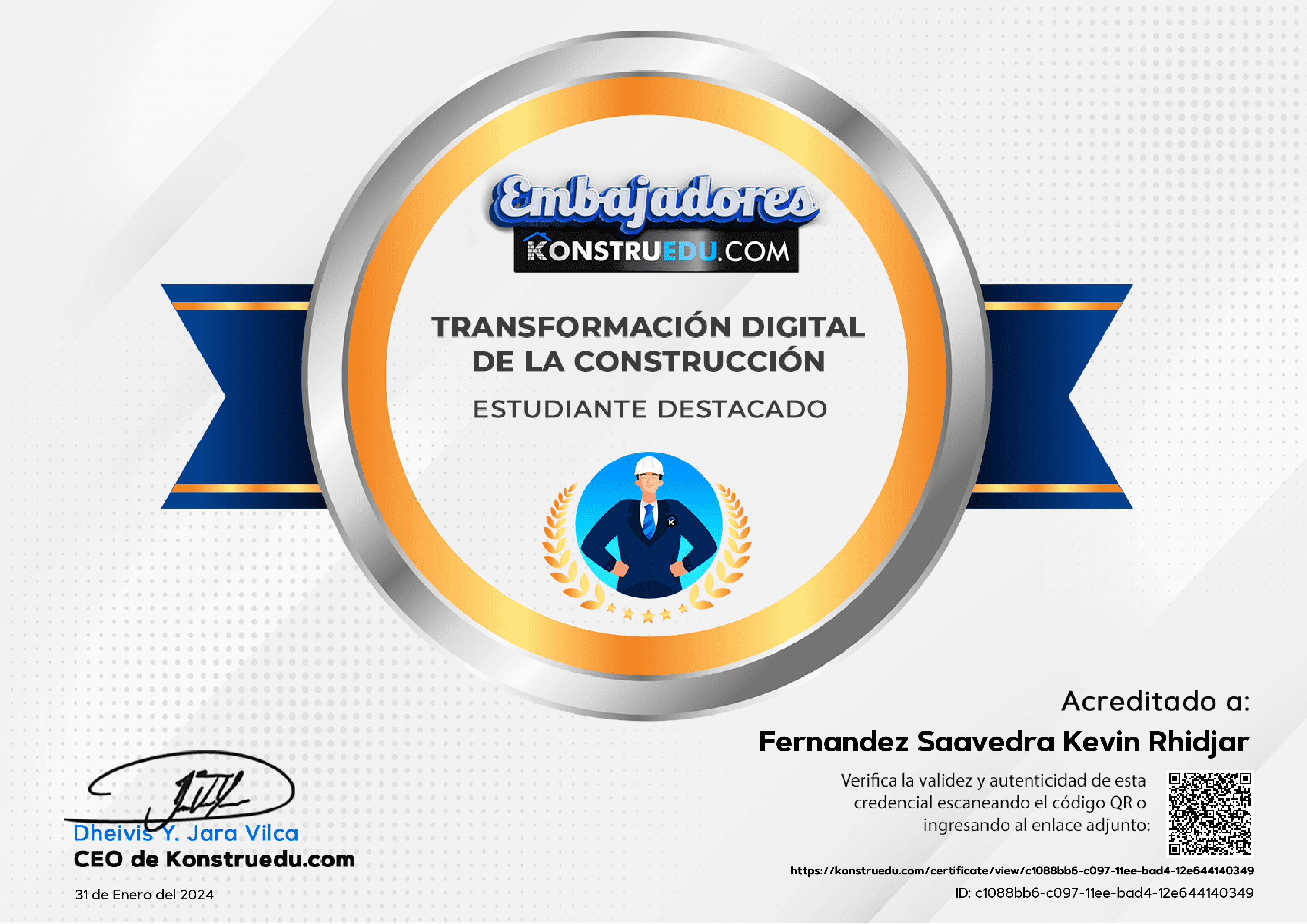 Credencial de Programa de Aceleración de la Transformación Digital de la Construcción - 4ta Edición [Insignia]