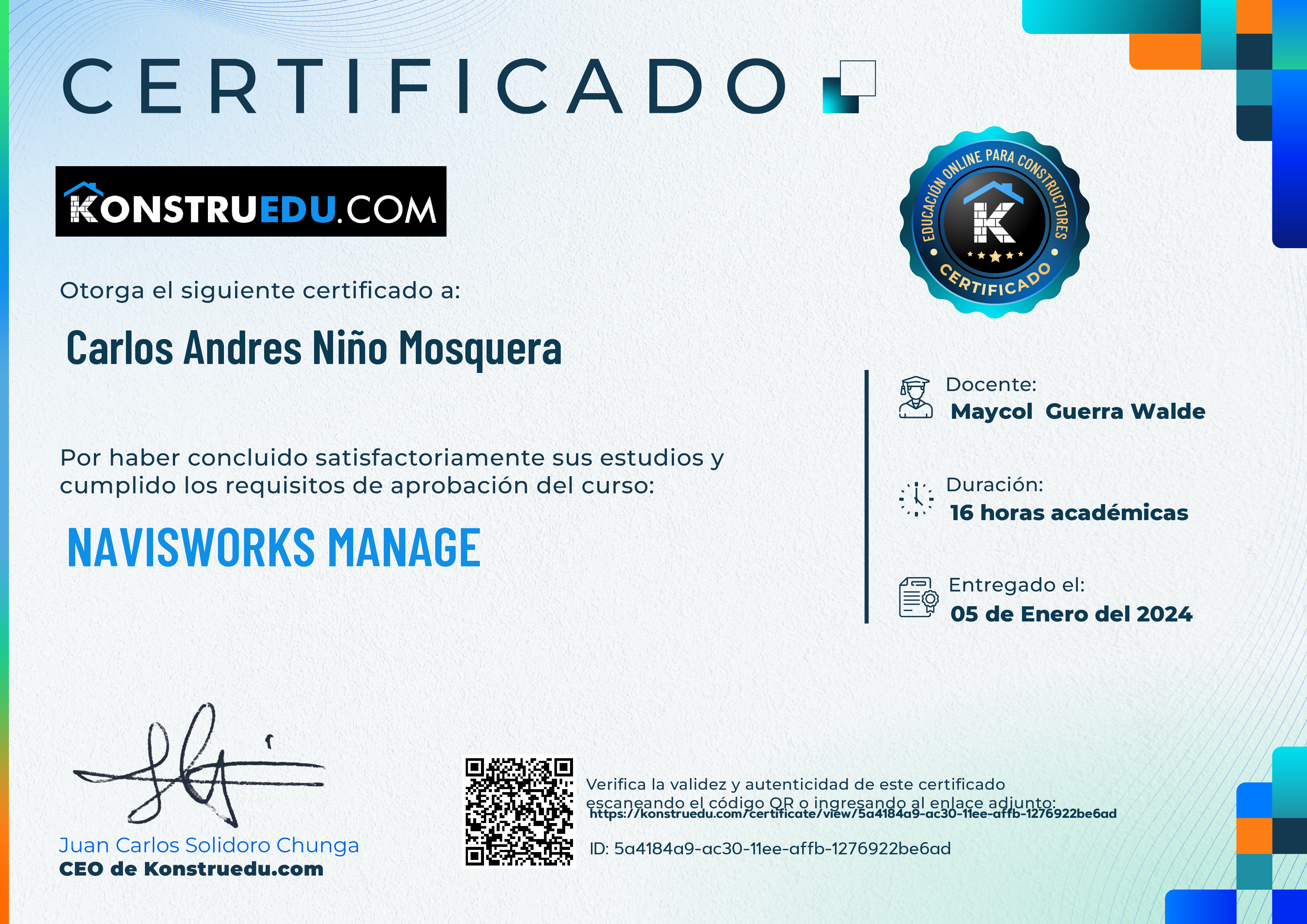 Credencial de Navisworks Manage