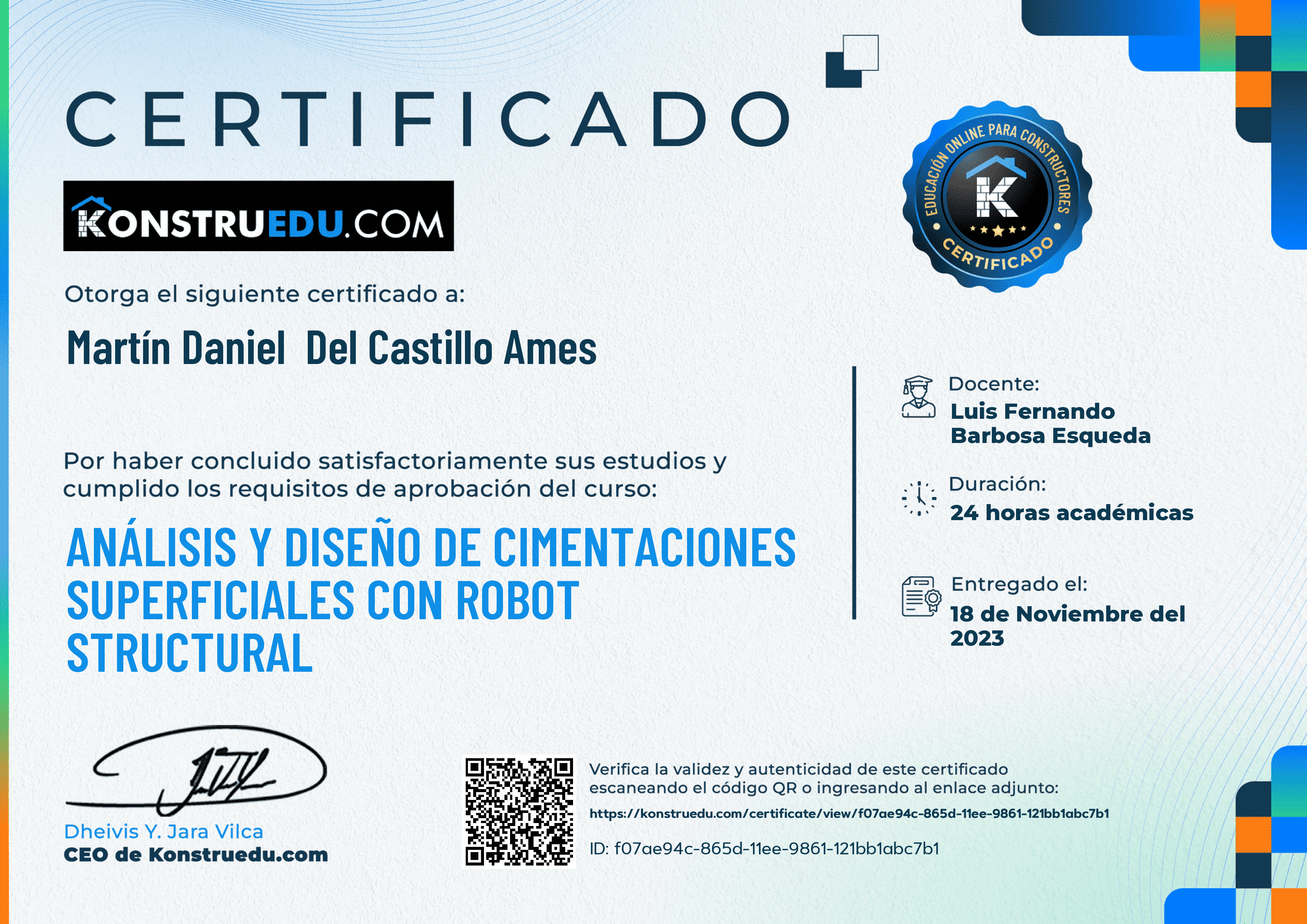 Credencial de Análisis y diseño de cimentaciones superficiales con Robot Structural