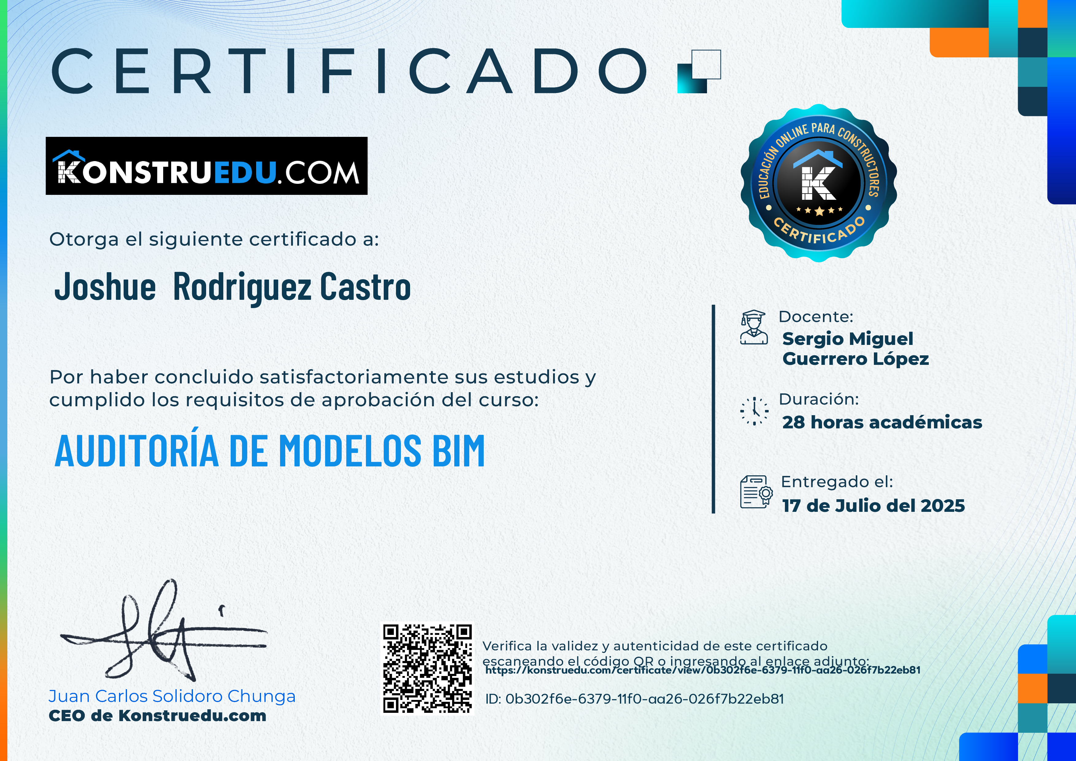 Credencial de Auditoría de modelos BIM