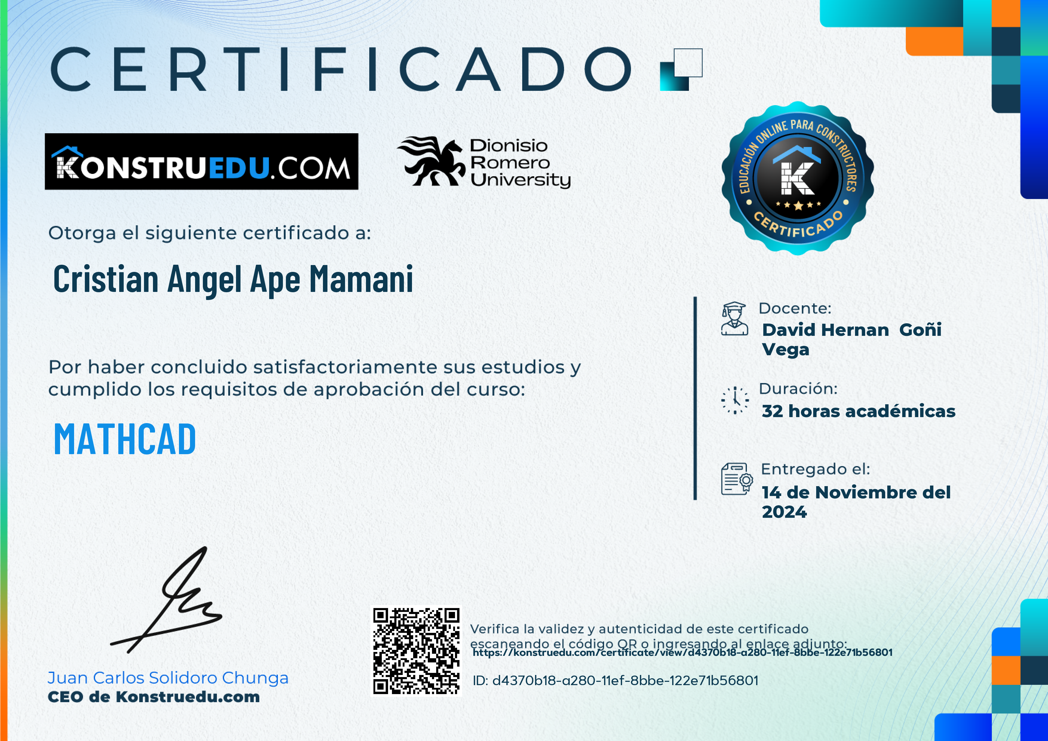Credencial de Mathcad