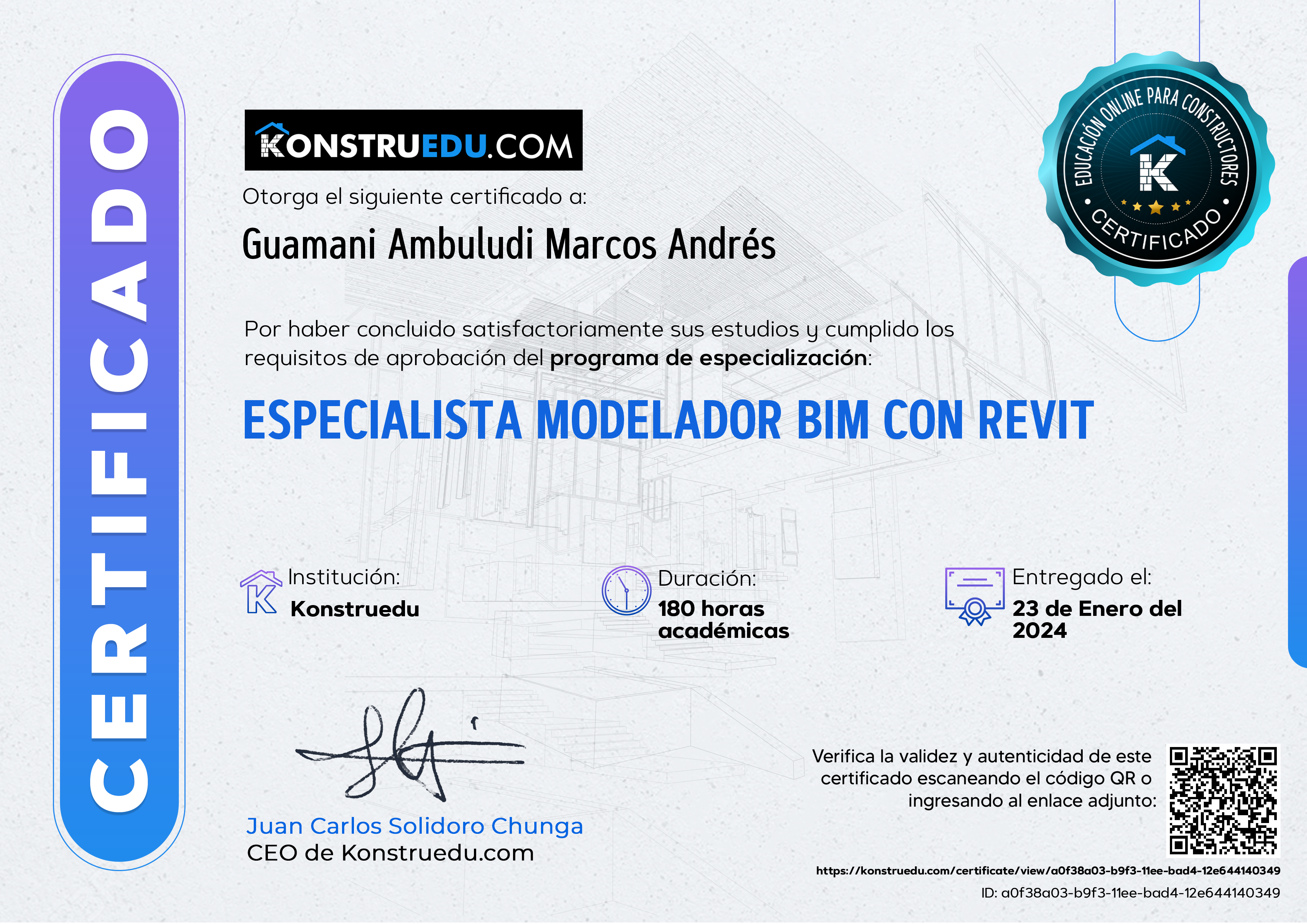 Credencial de Especialista Modelador BIM