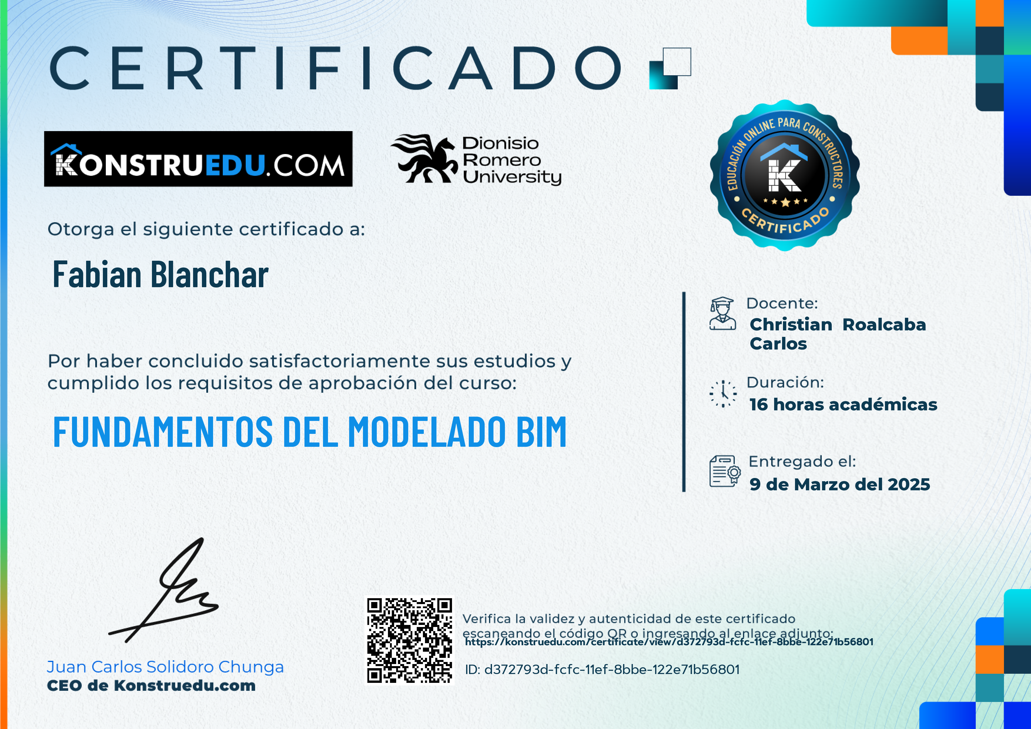 Credencial de Fundamentos del modelado BIM