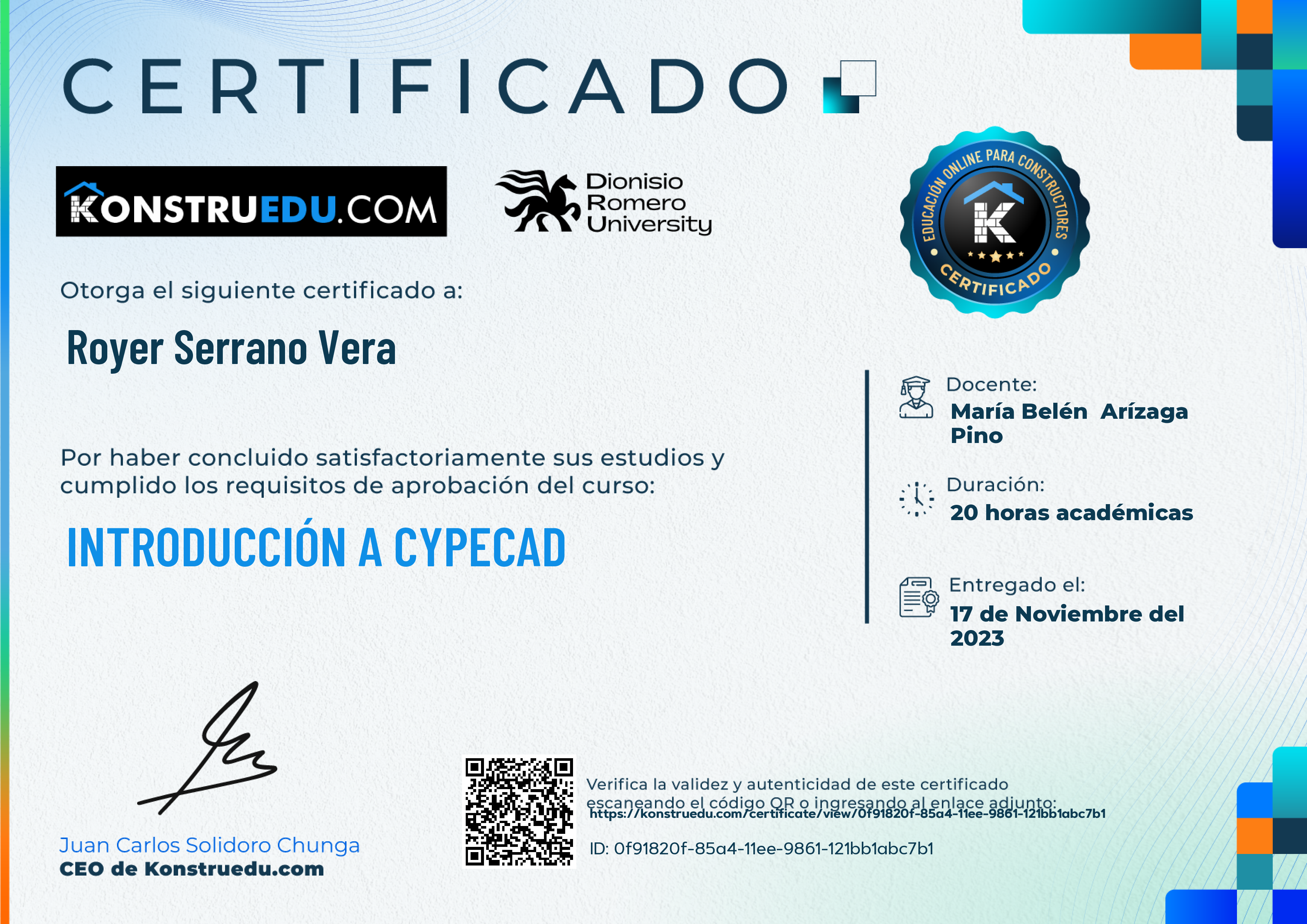 Credencial de Introducción a Cypecad