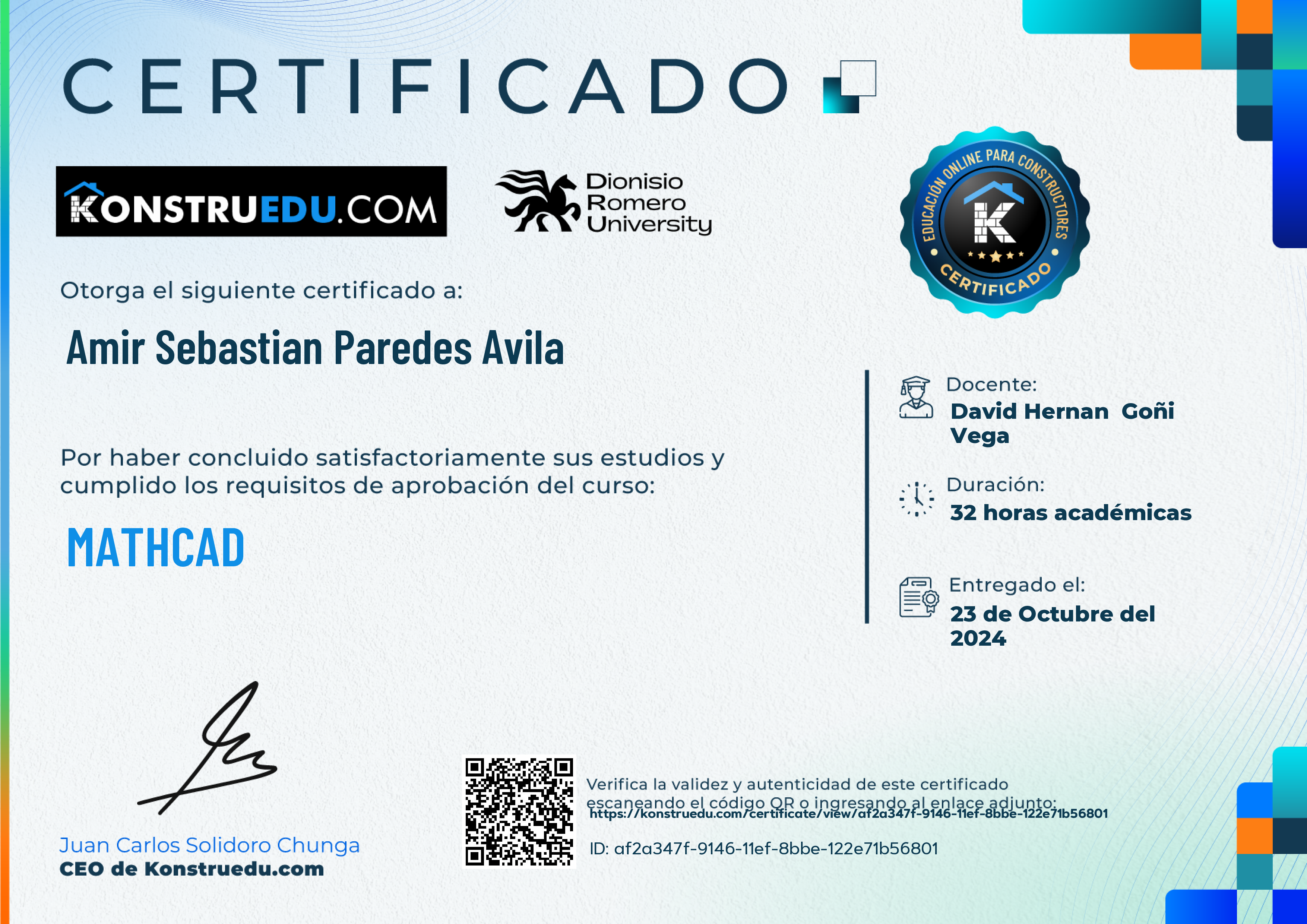 Credencial de Mathcad